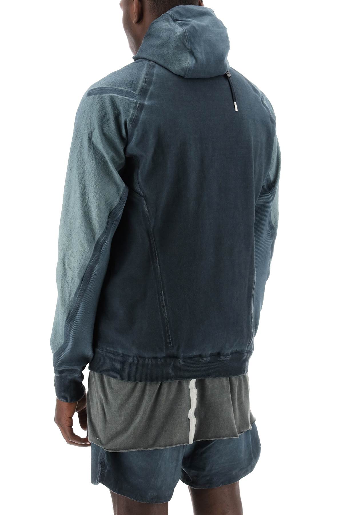 Boris Bidjan Saberi hybrid sweatshirt with zip and hood image 2