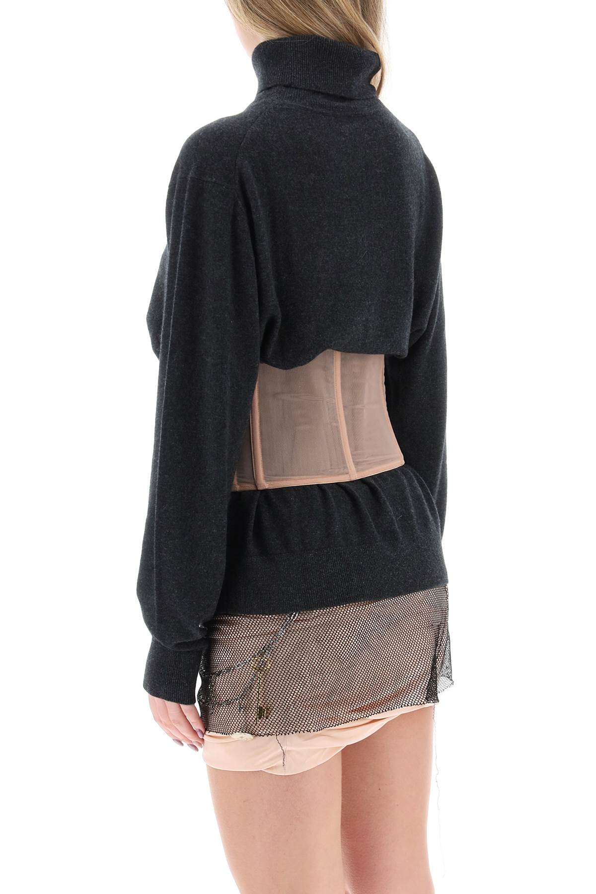 Dilara Findikoglu Ribbed Wool & Cashmere Sweater with Corset image 2