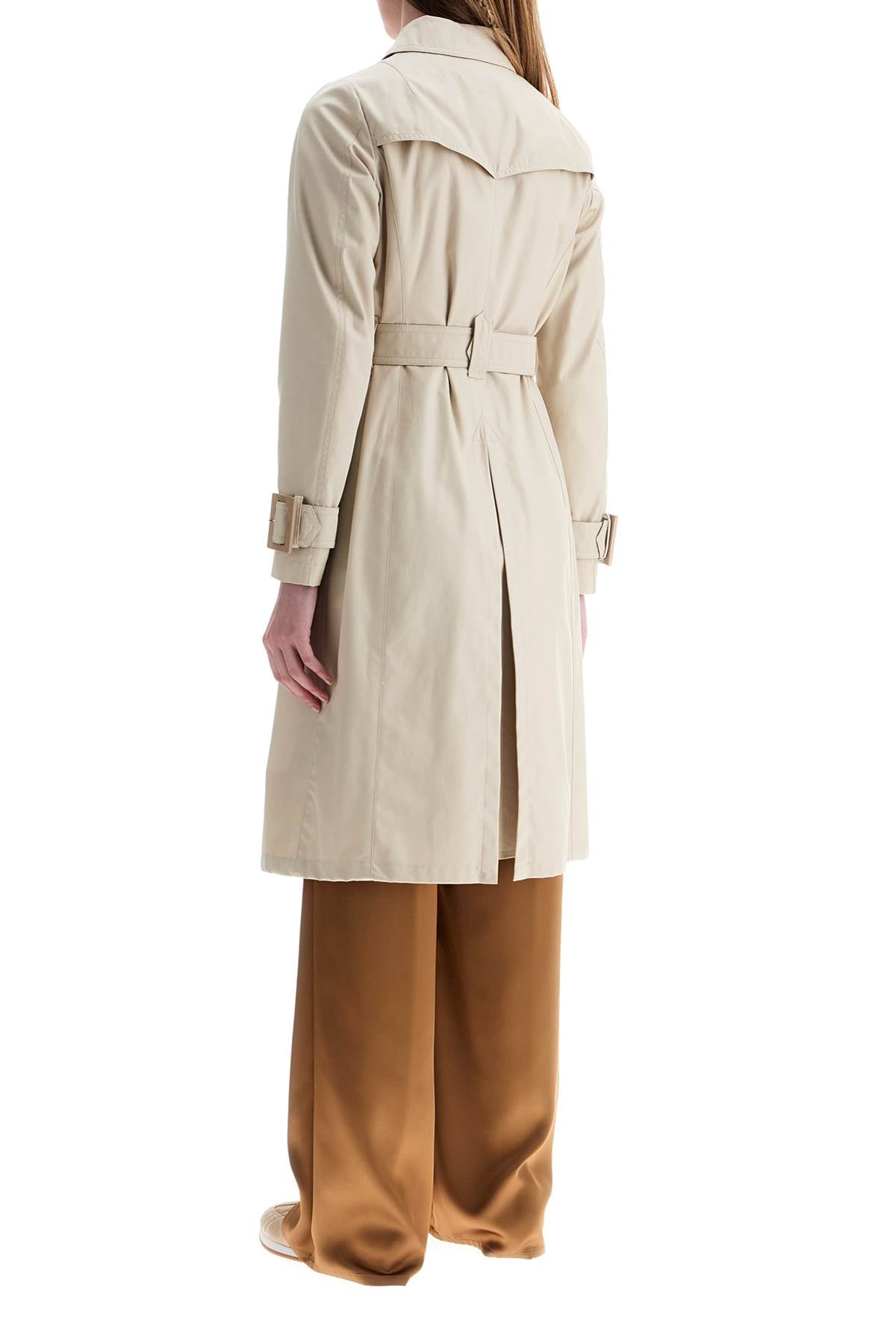 HERNO beige cotton double-breasted trench coat with adjustable sleeves image 2