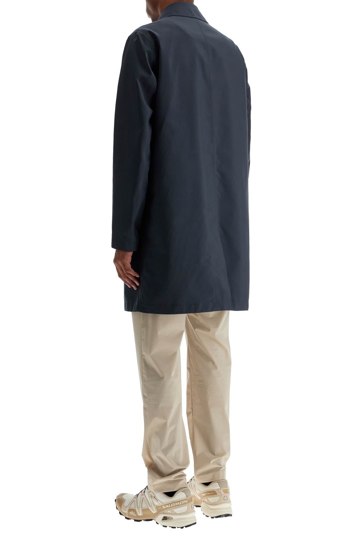 HERNO long blue waterproof coat in high-quality polyester with buttons image 2