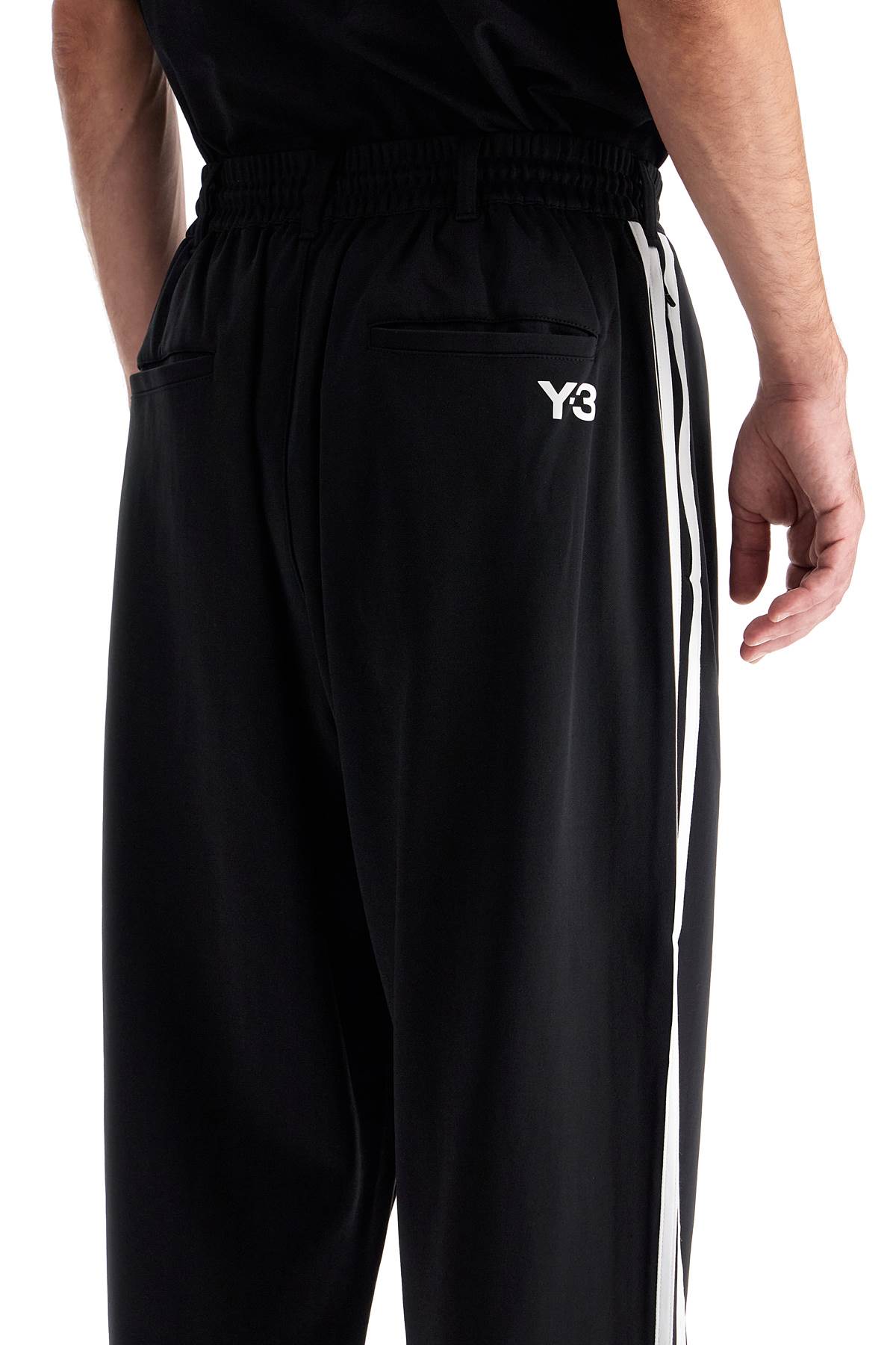 Y-3 Oversized Jersey Knit Pants with 3-Stripes image 3