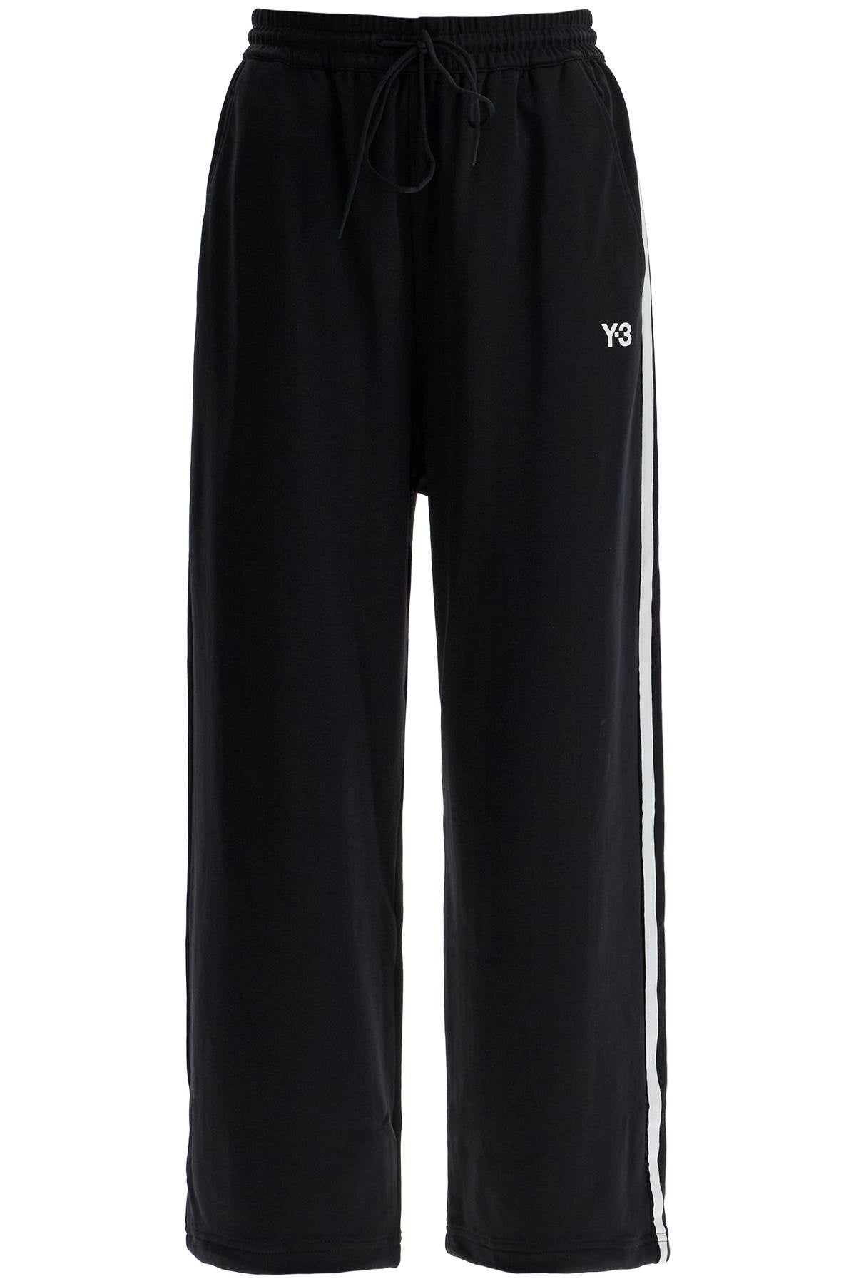 Y-3 Cropped Wide-Leg Joggers with Side Stripes image 0