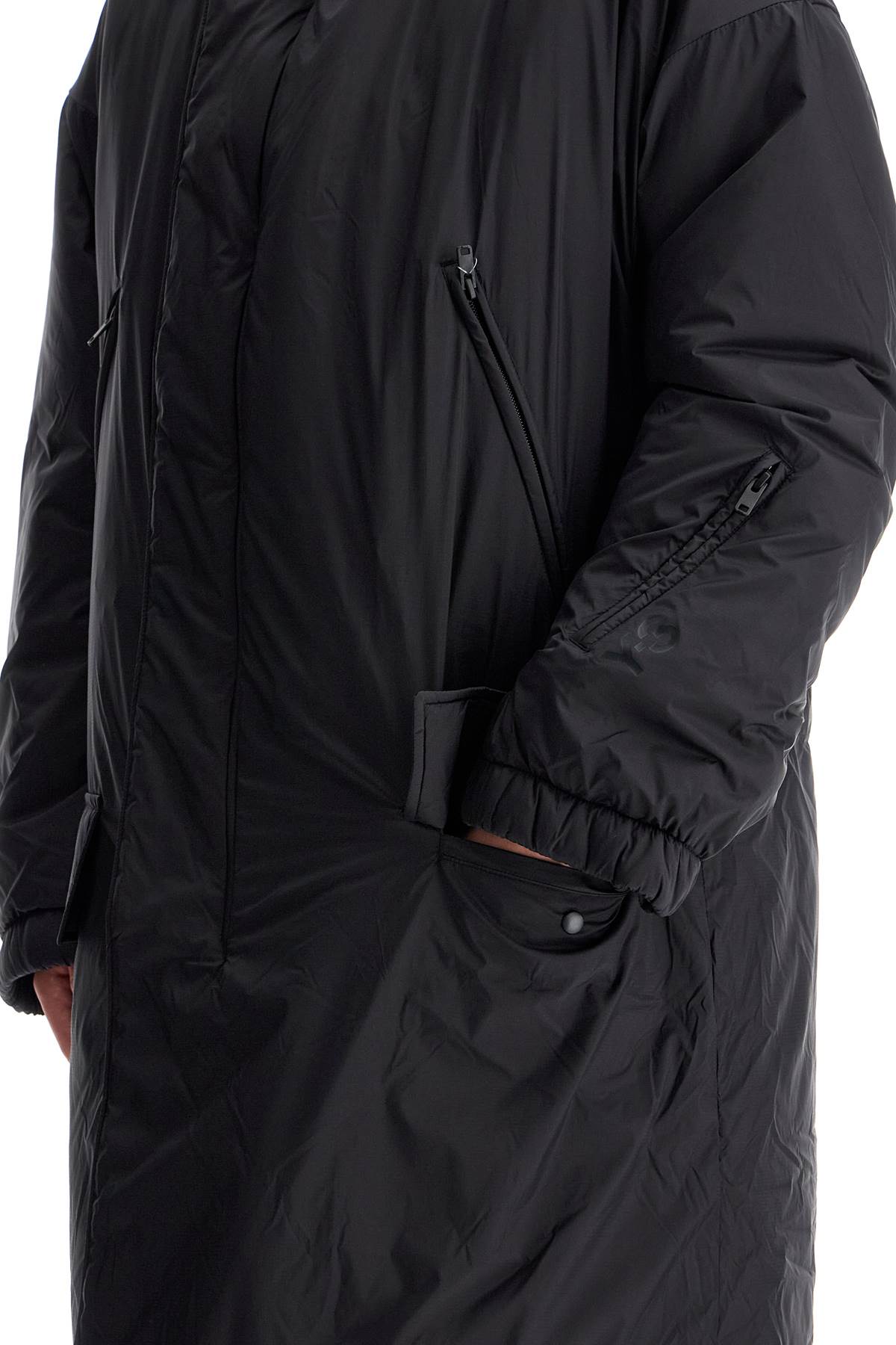 Y-3 Long Padded Nylon Parka Coat for Men image 3