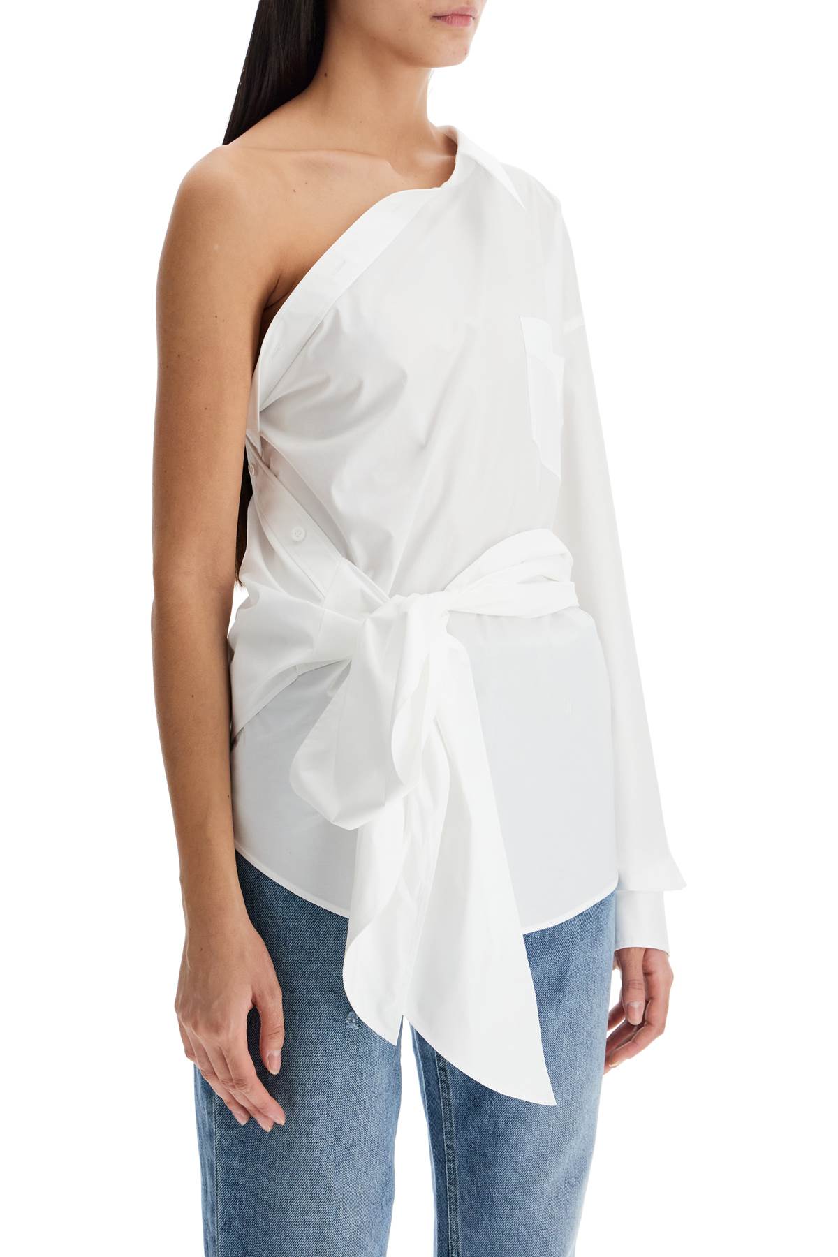 Moschino one-shoulder poplin stretch image 1