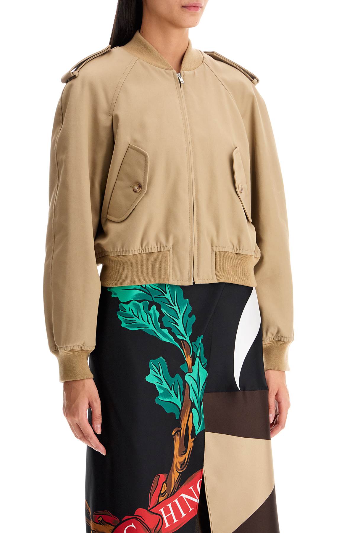 Moschino Gabardine Bomber Jacket with Epaulettes image 1