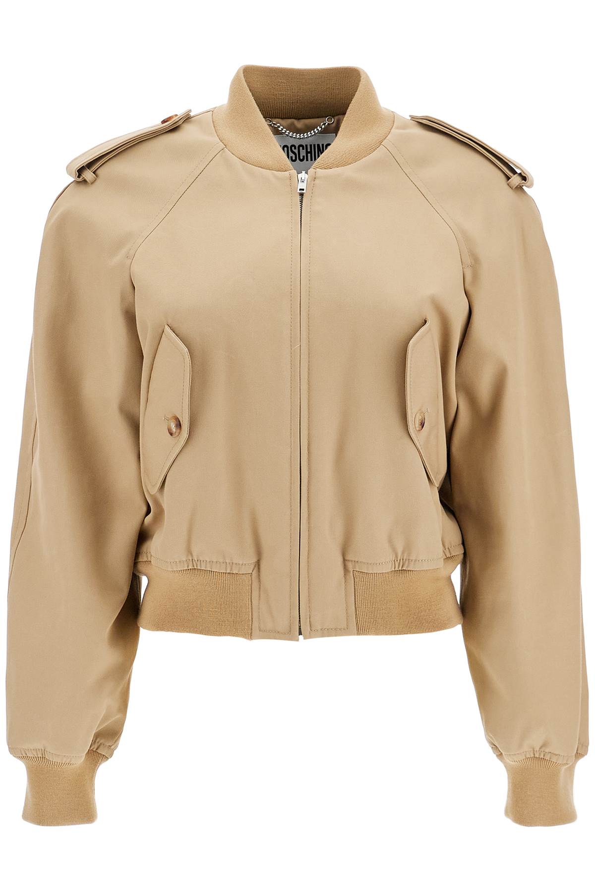 Moschino Gabardine Bomber Jacket with Epaulettes image 0