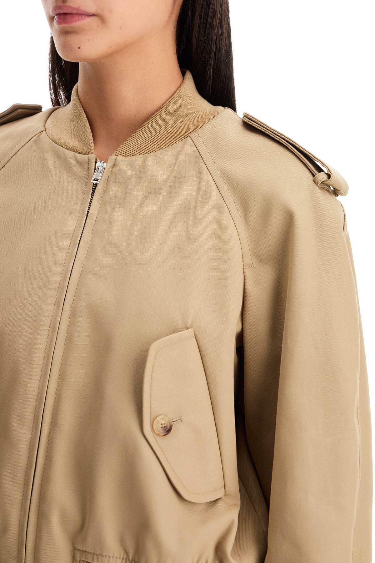 Moschino Gabardine Bomber Jacket with Epaulettes image 3