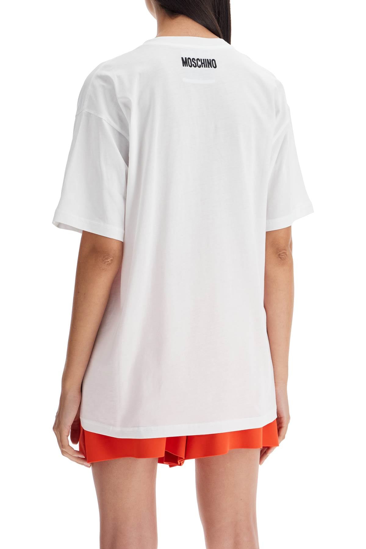 Moschino Oversized Cotton T-Shirt with Lettering Embroidery image 2