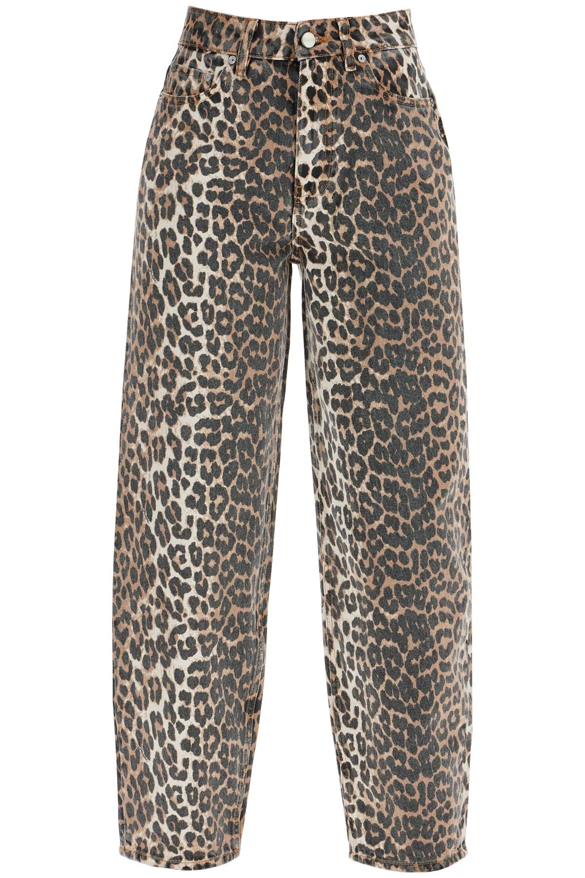 Ganni Leopard Print Barrel Jeans: Wide Leg, Organic Cotton image 0