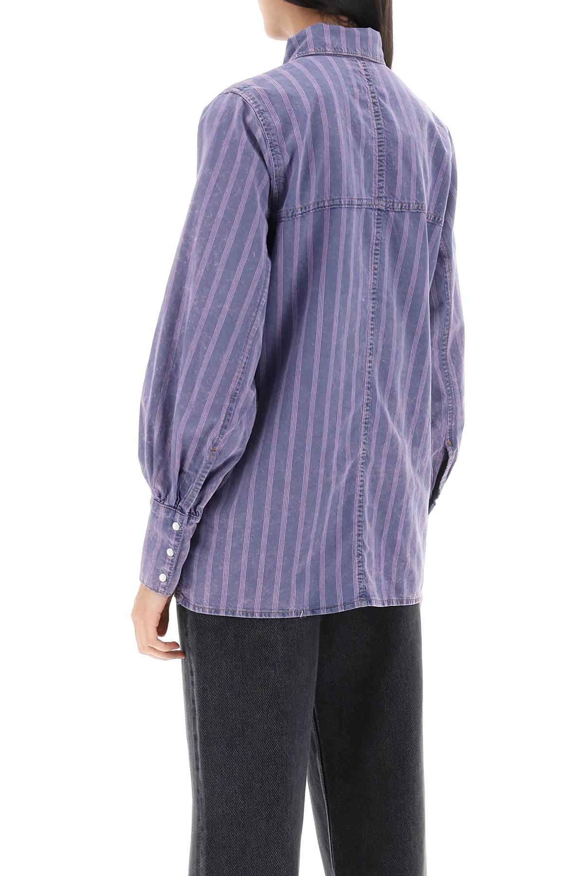 Ganni striped denim shirt image 2