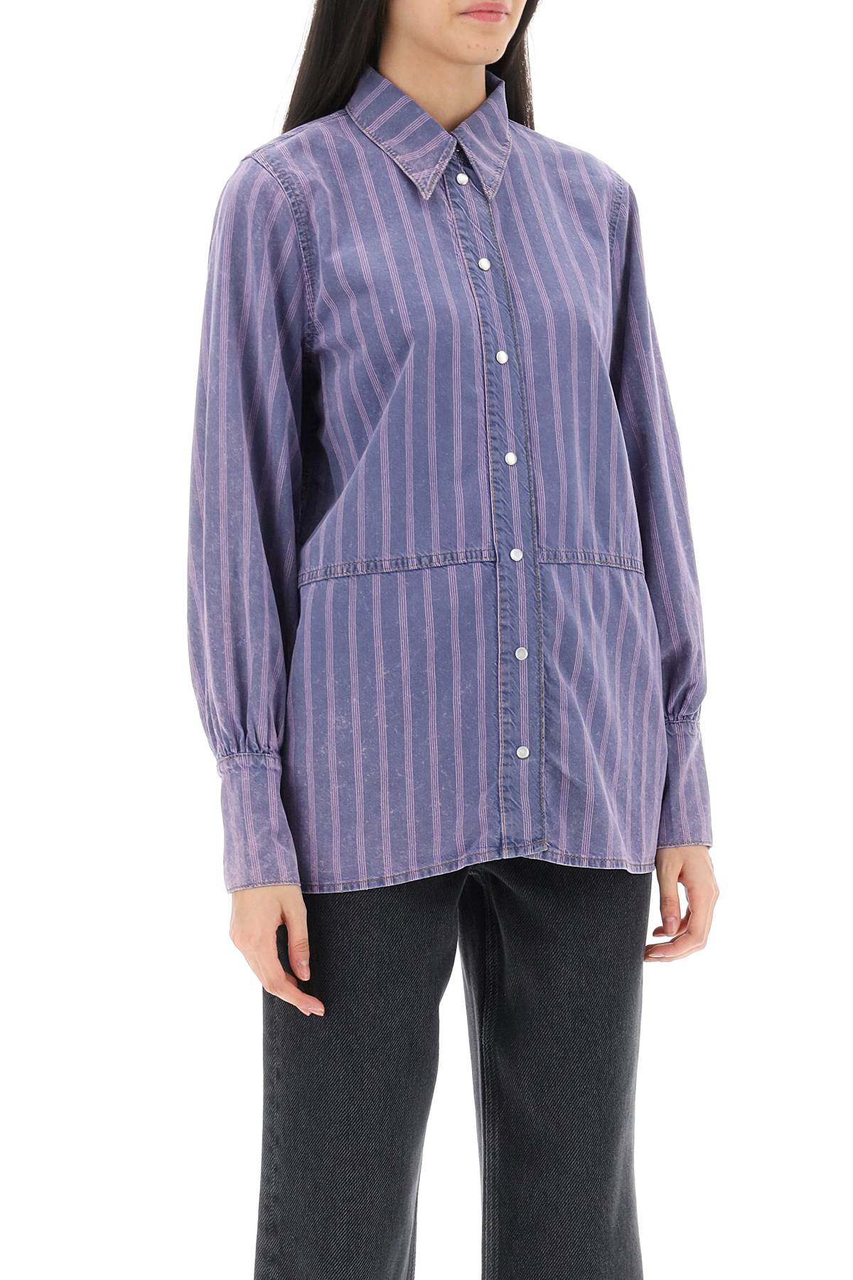 Ganni striped denim shirt image 1