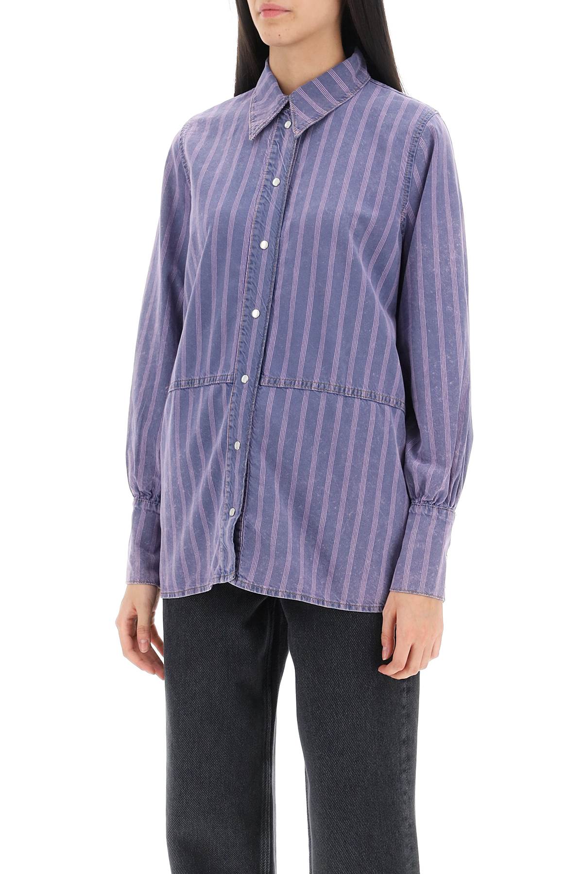 Ganni striped denim shirt image 3