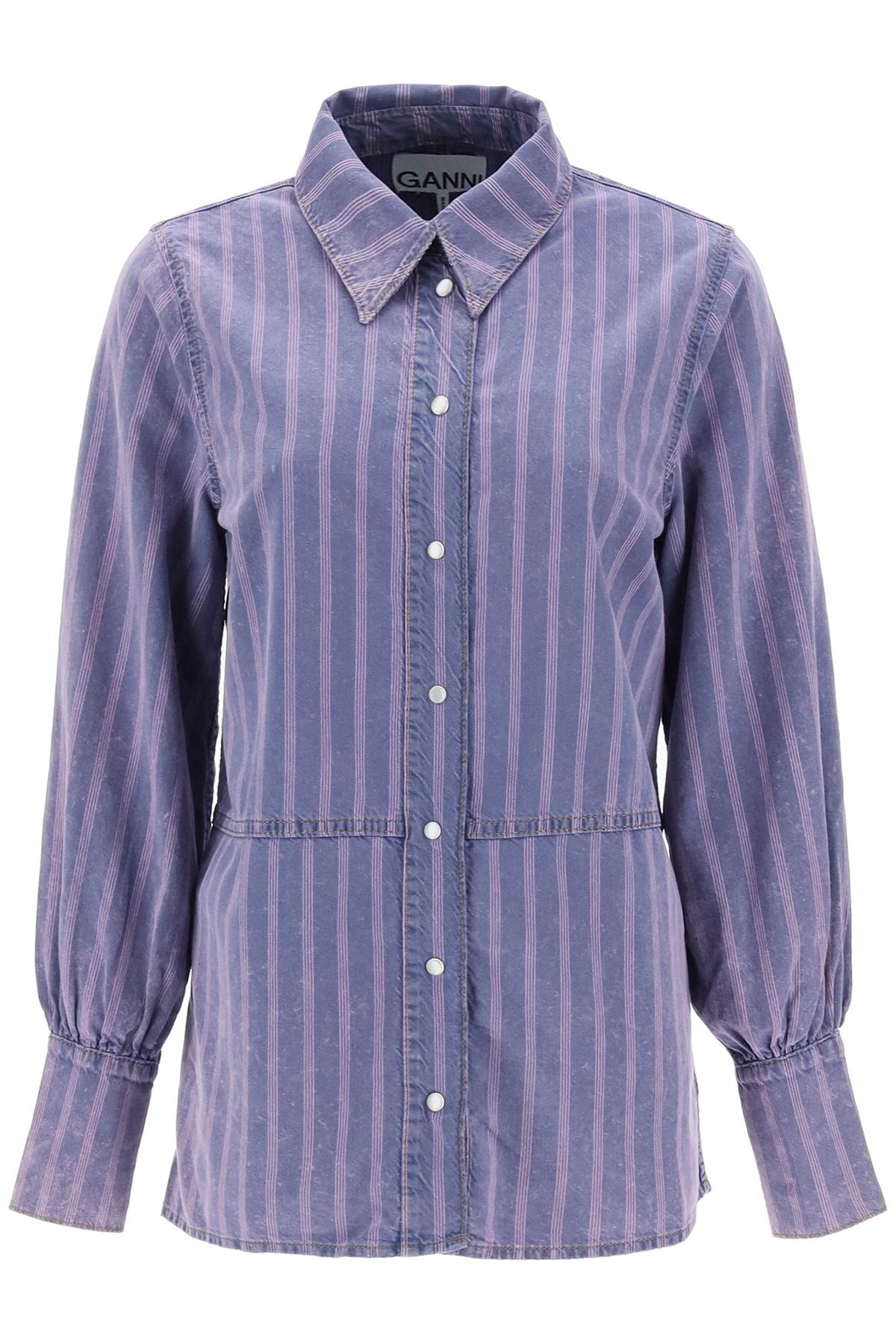 Ganni striped denim shirt image 0