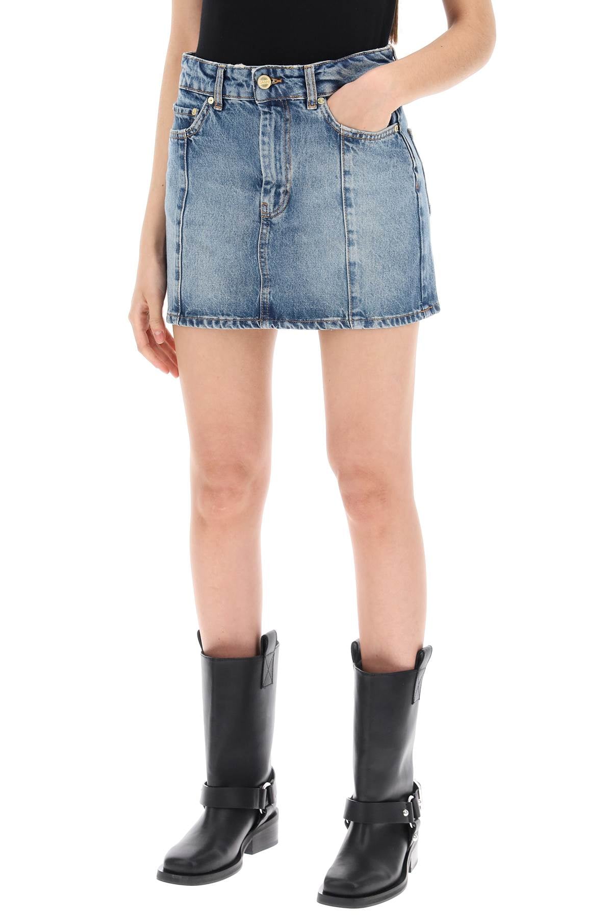 Ganni denim mini skirt image 3