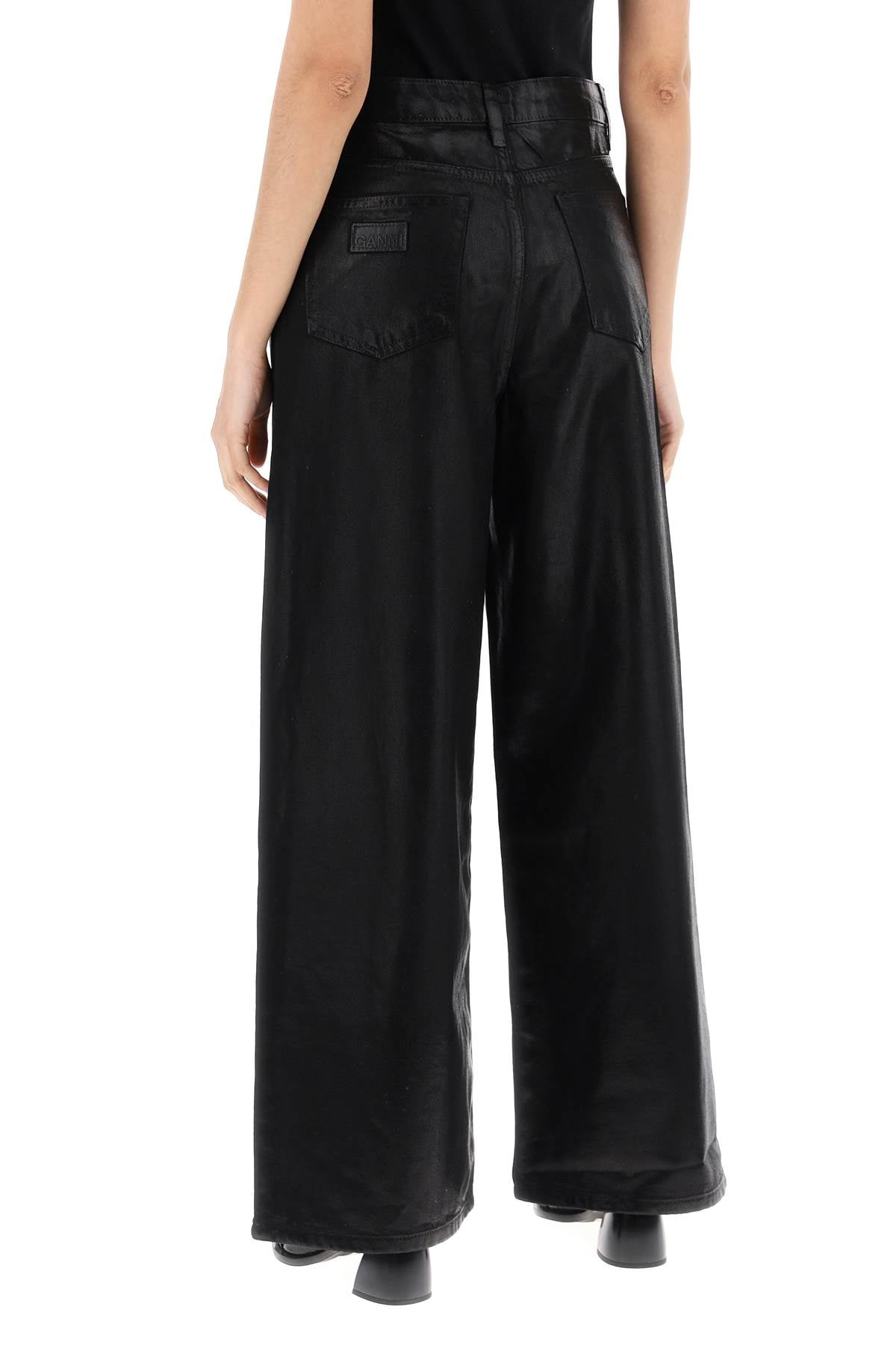 Ganni Laminated Finish Wide Leg Jeans image 2