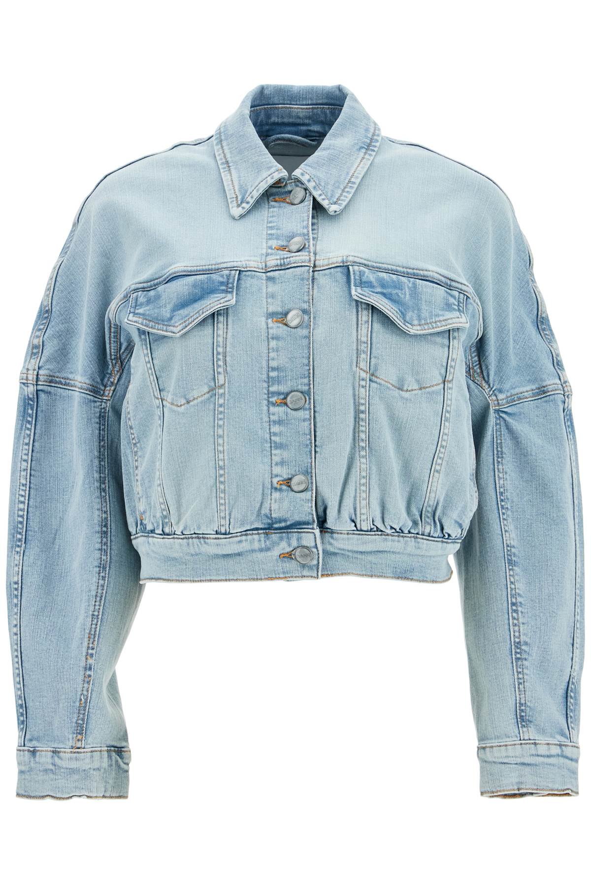 Ganni stretch denim bomber jacket in 8 image 0