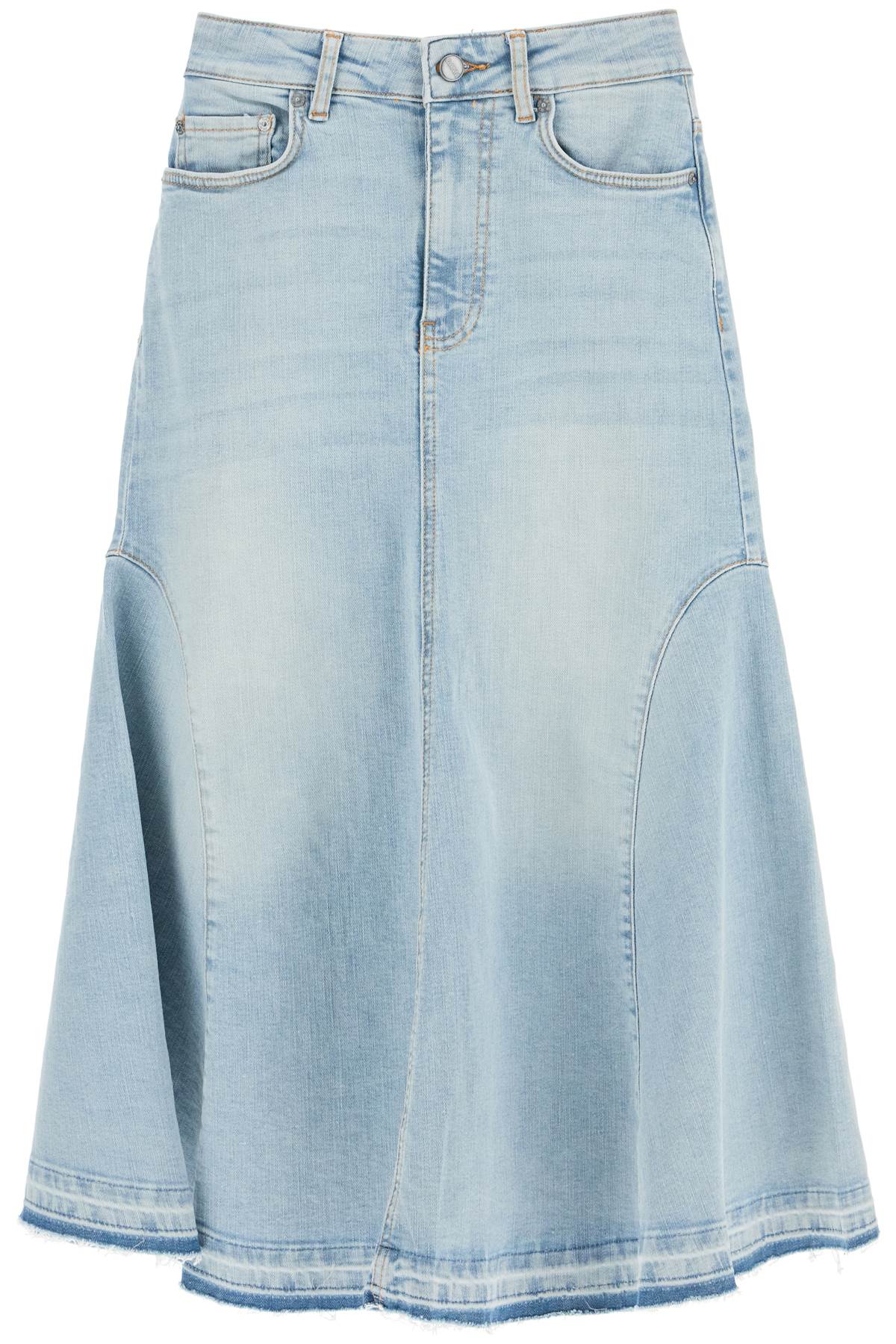 Ganni flared denim skirt. image 0