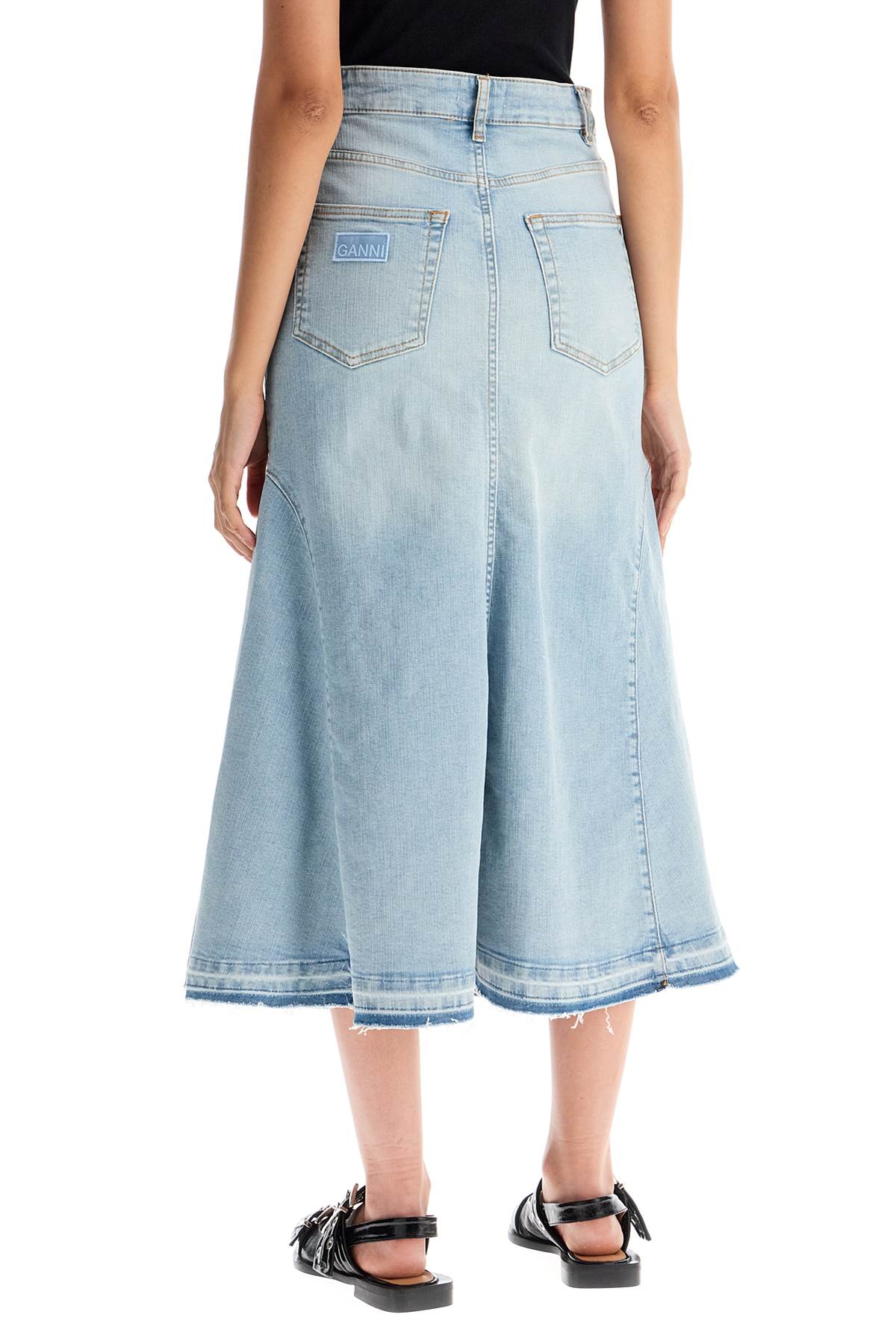 Ganni flared denim skirt. image 2