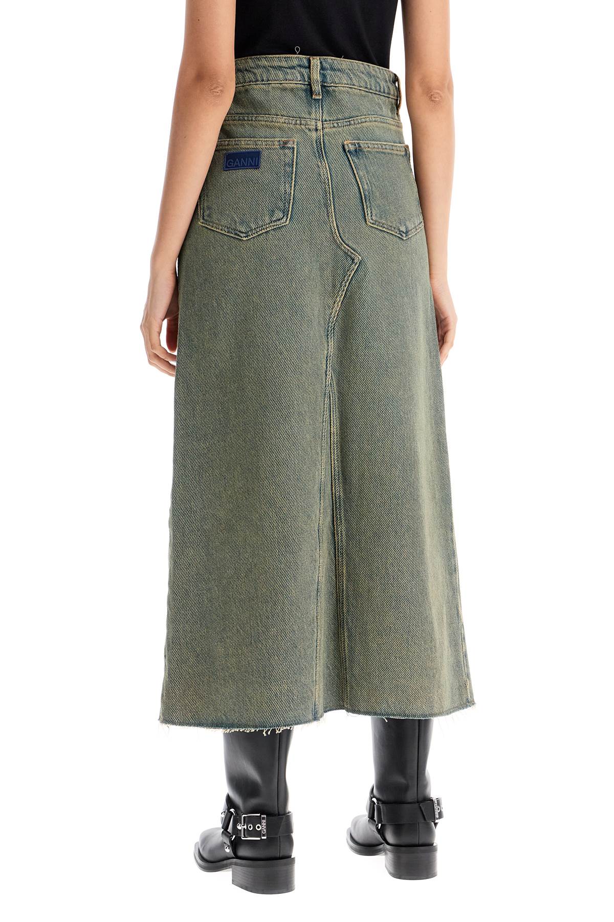 Ganni long overdyed denim maxi skirt image 2