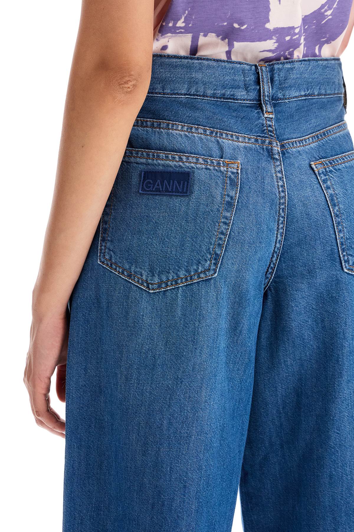 Ganni lightweight denim wide leg jeans image 3