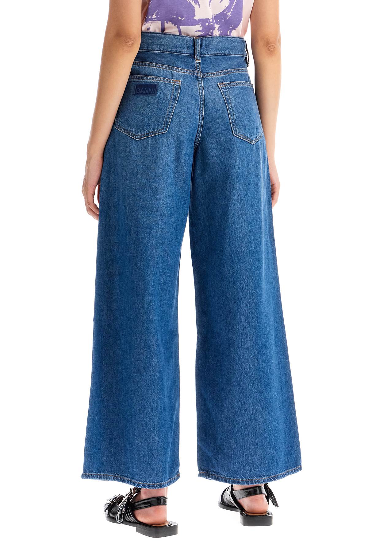 Ganni lightweight denim wide leg jeans image 2