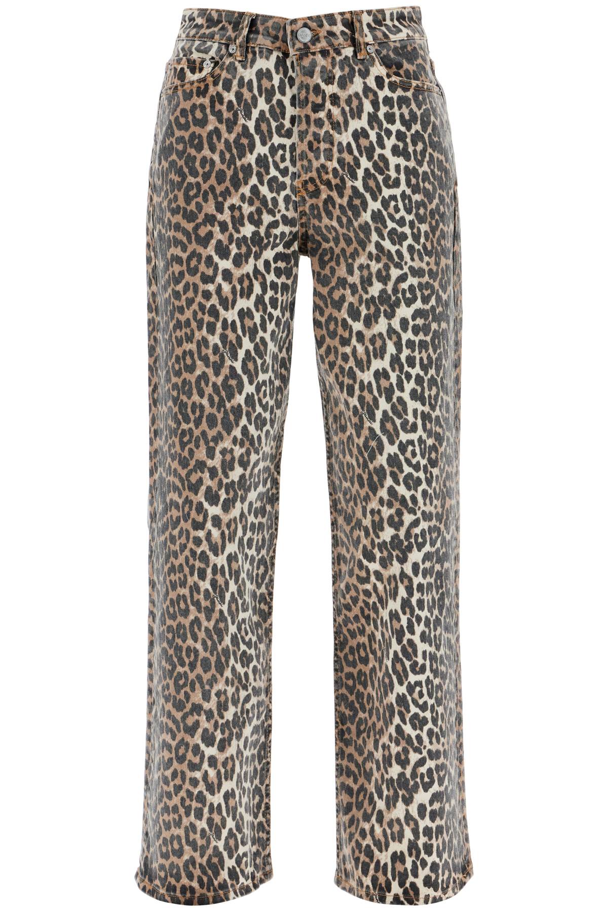 Ganni Leopard Print IZEY Wide Leg Jeans image 0