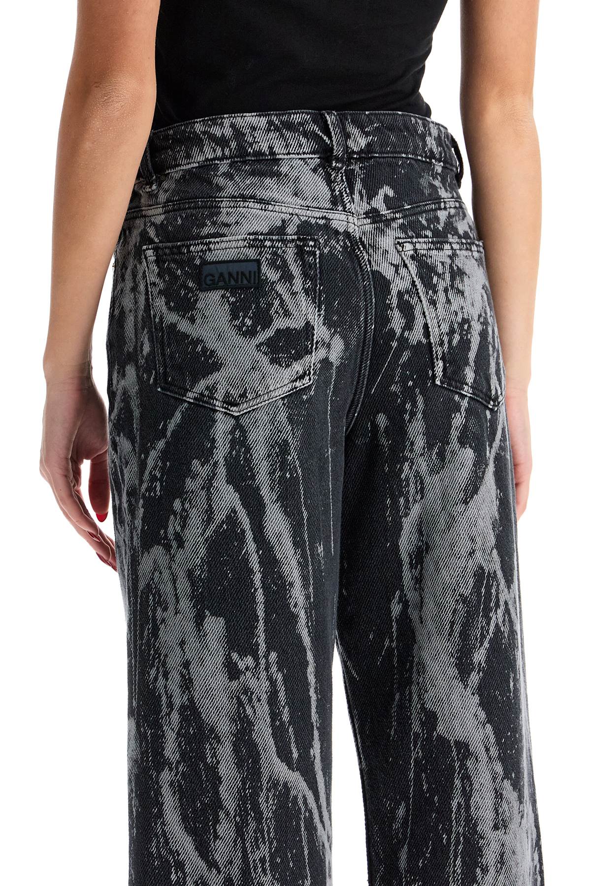 Ganni Tie-Dye Wide Leg Jeans - Organic Cotton Denim image 3