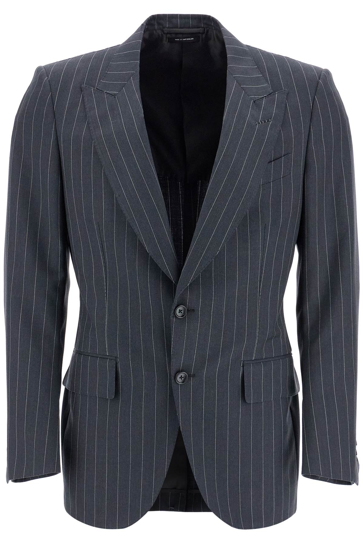 Tom Ford slim fit single-breasted jacket dark grey virgin wool image 0