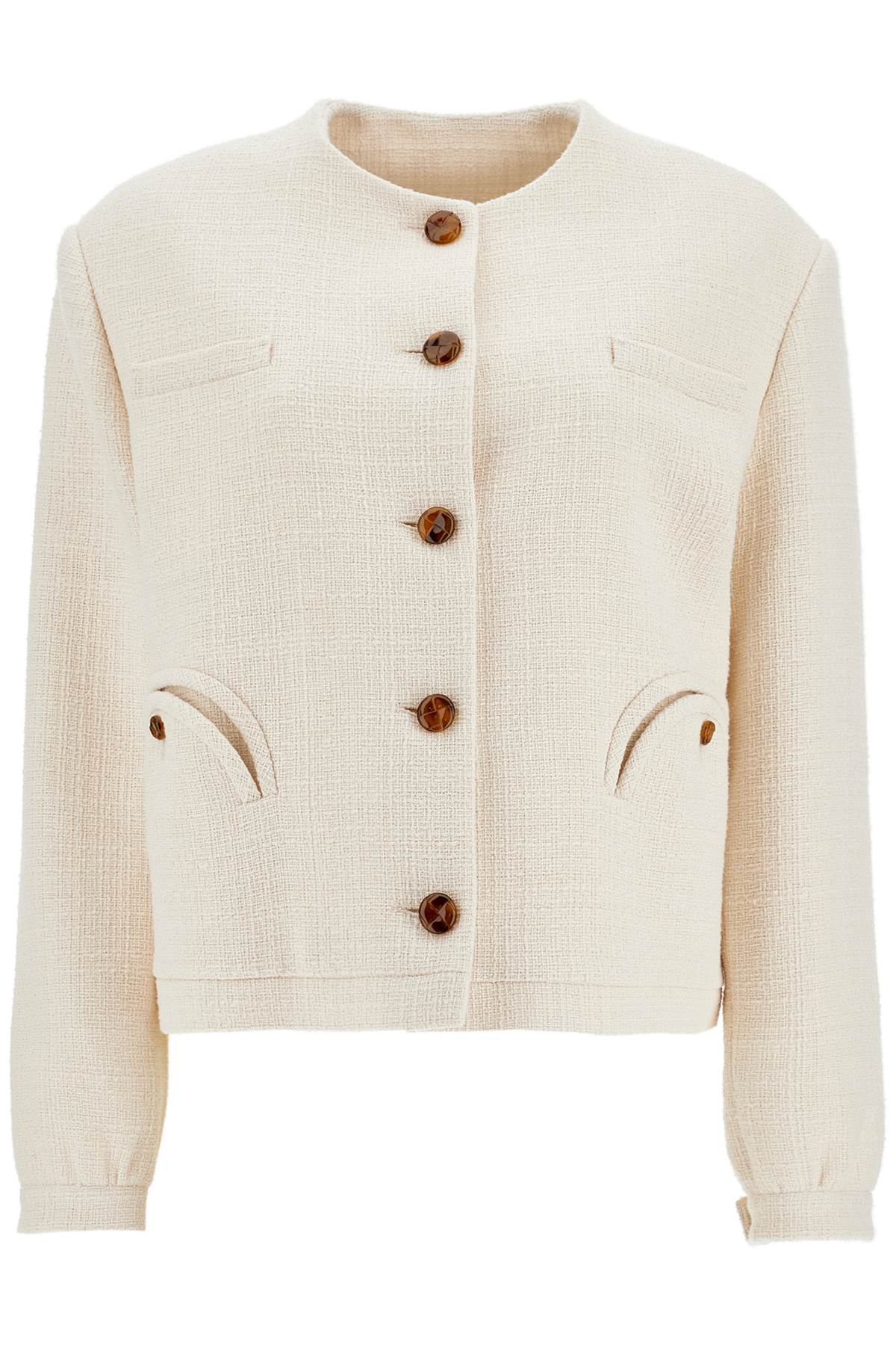 Blaze Milano cropped cream cotton bolero with buttons and pockets image 0