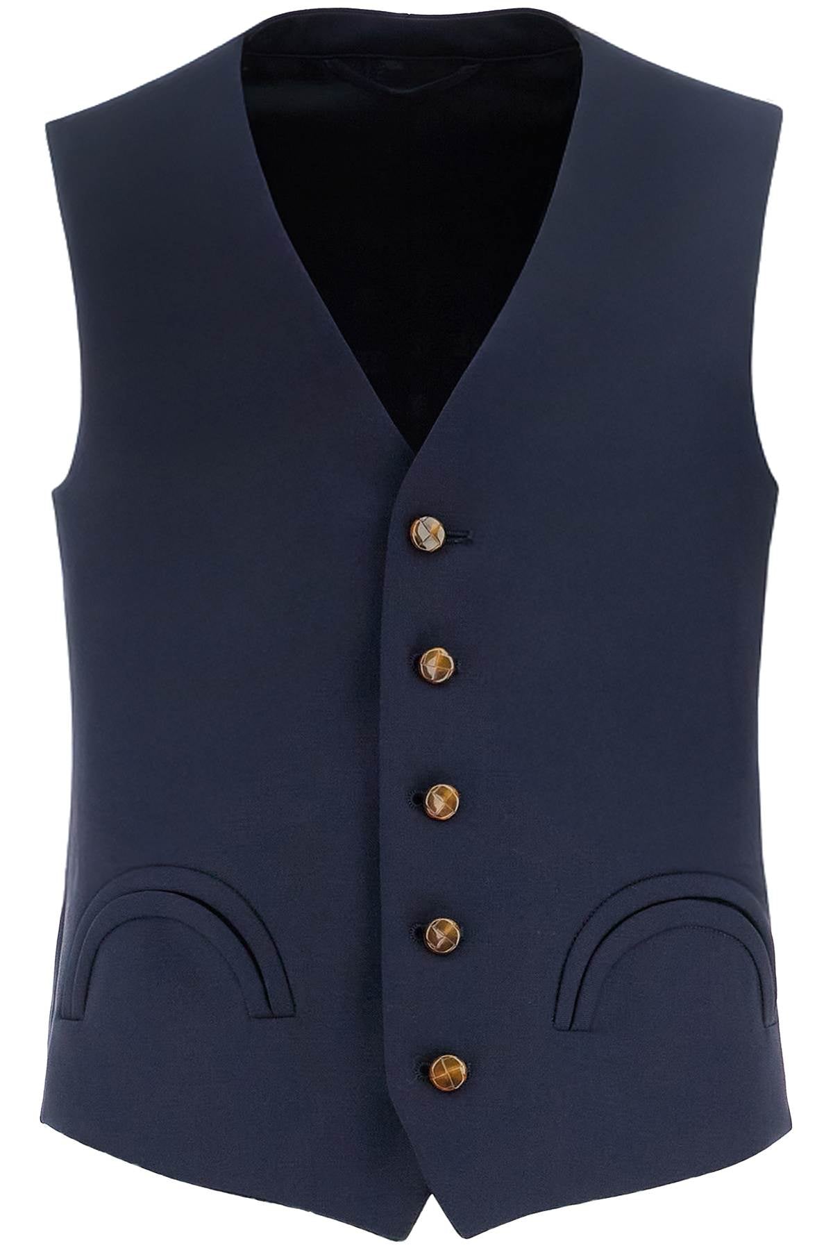 Blaze Milano women's blue wool vest with v-neck image 0