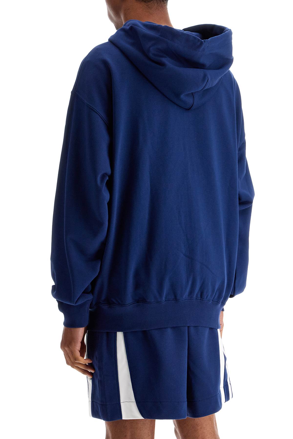 Y-3 men's blue zip hoodie in cotton with recycled polyester image 2