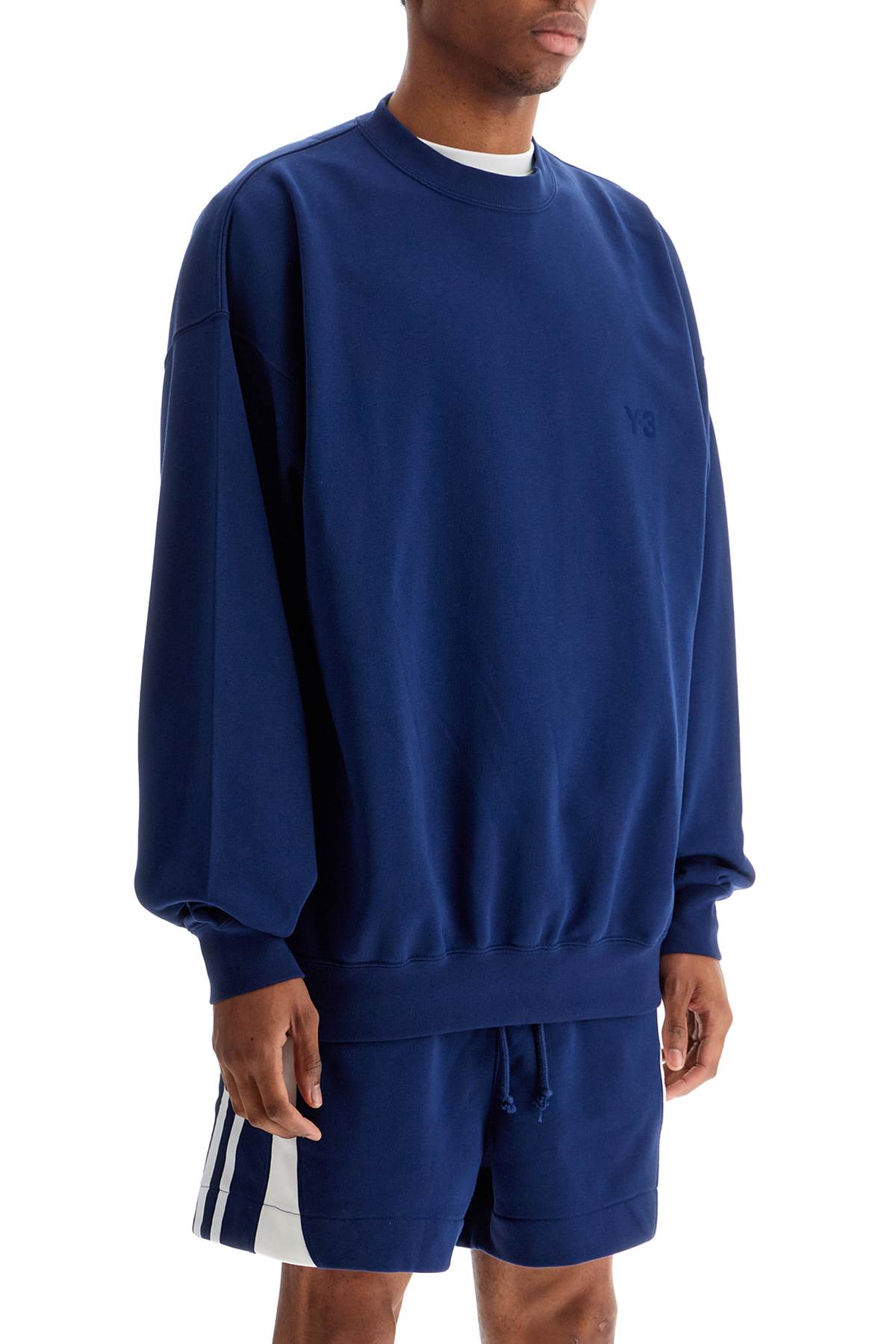 Y-3 blue cotton crewneck sweatshirt for men image 1