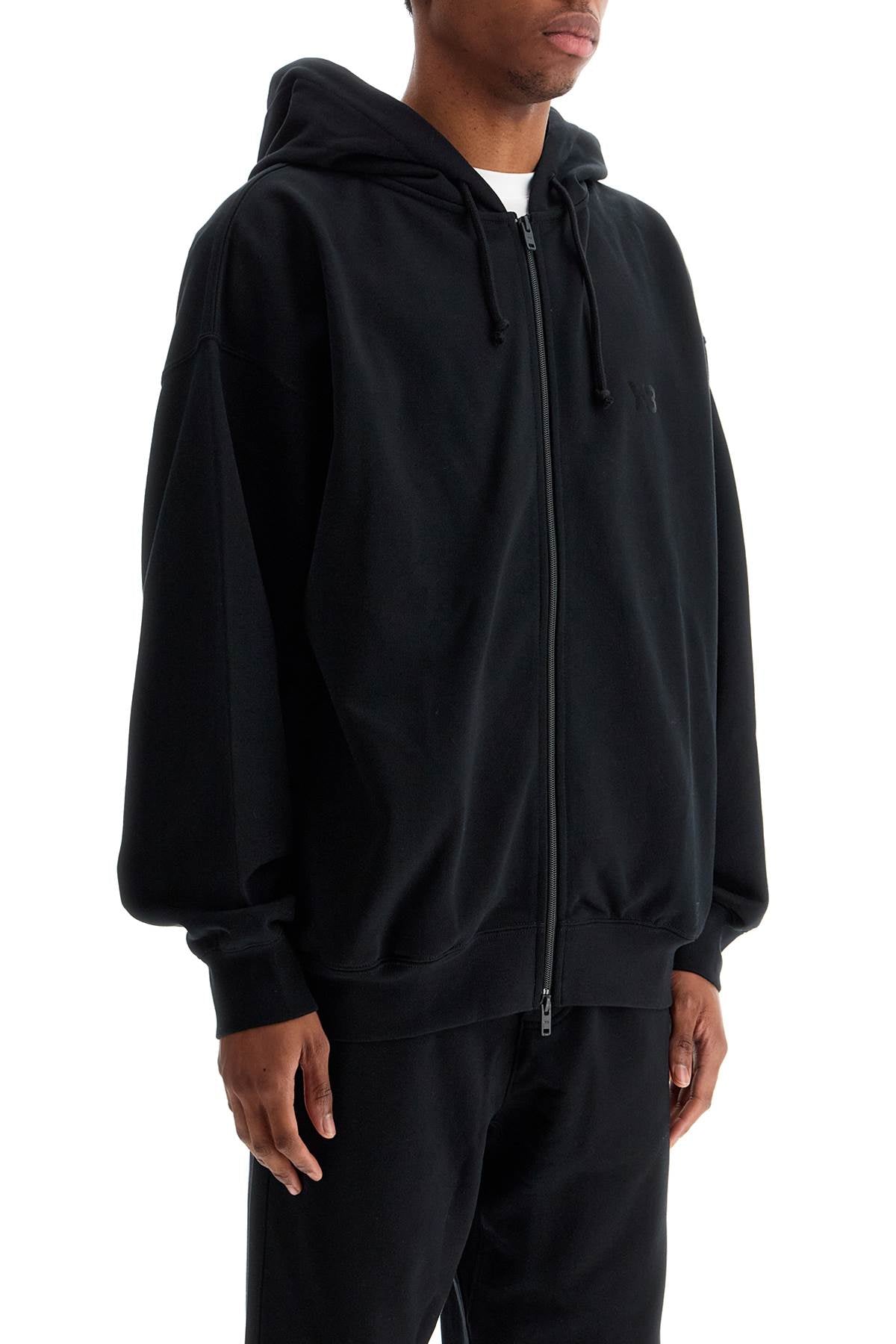 Y-3 black cotton zip hoodie image 1