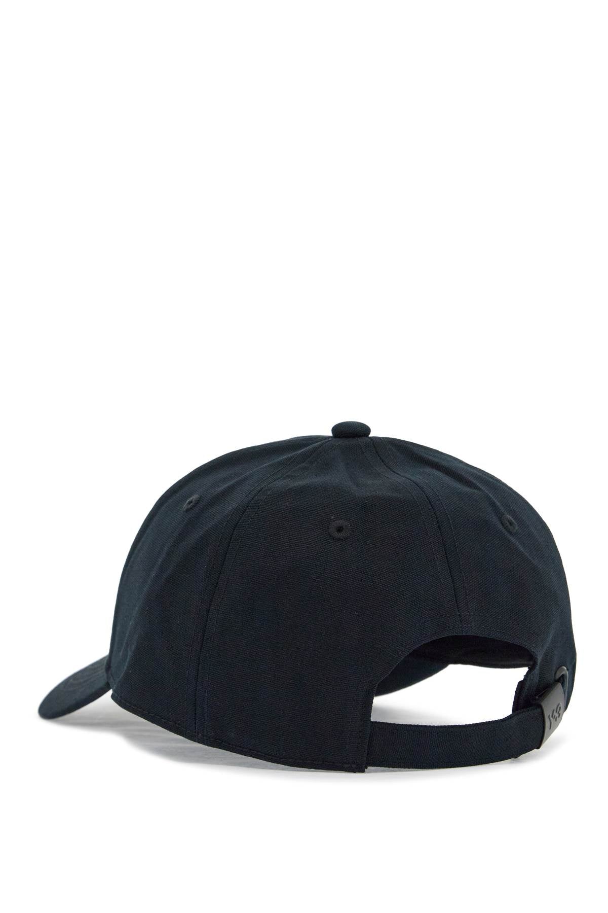 Y-3 black cotton baseball cap with curved brim adjustable image 1