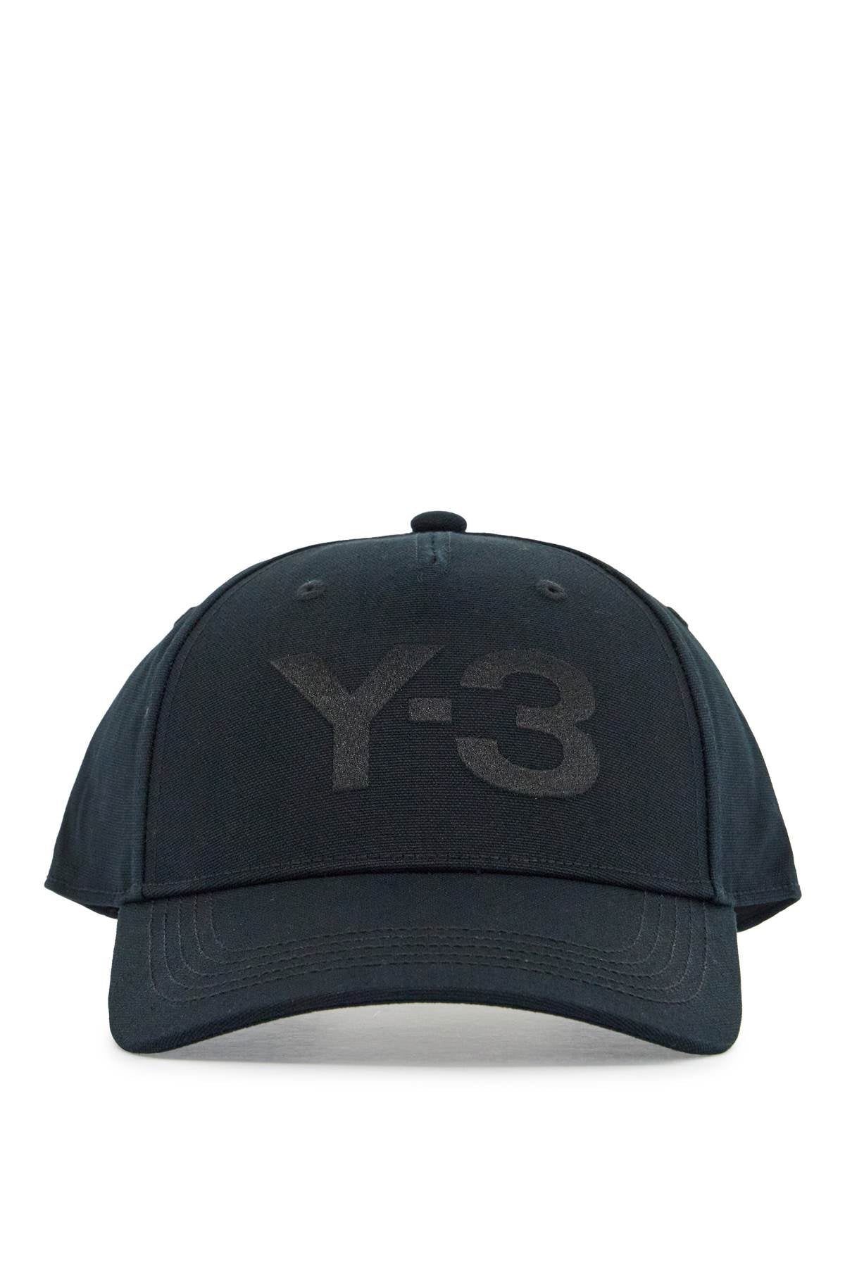 Y-3 black cotton baseball cap with curved brim adjustable image 0