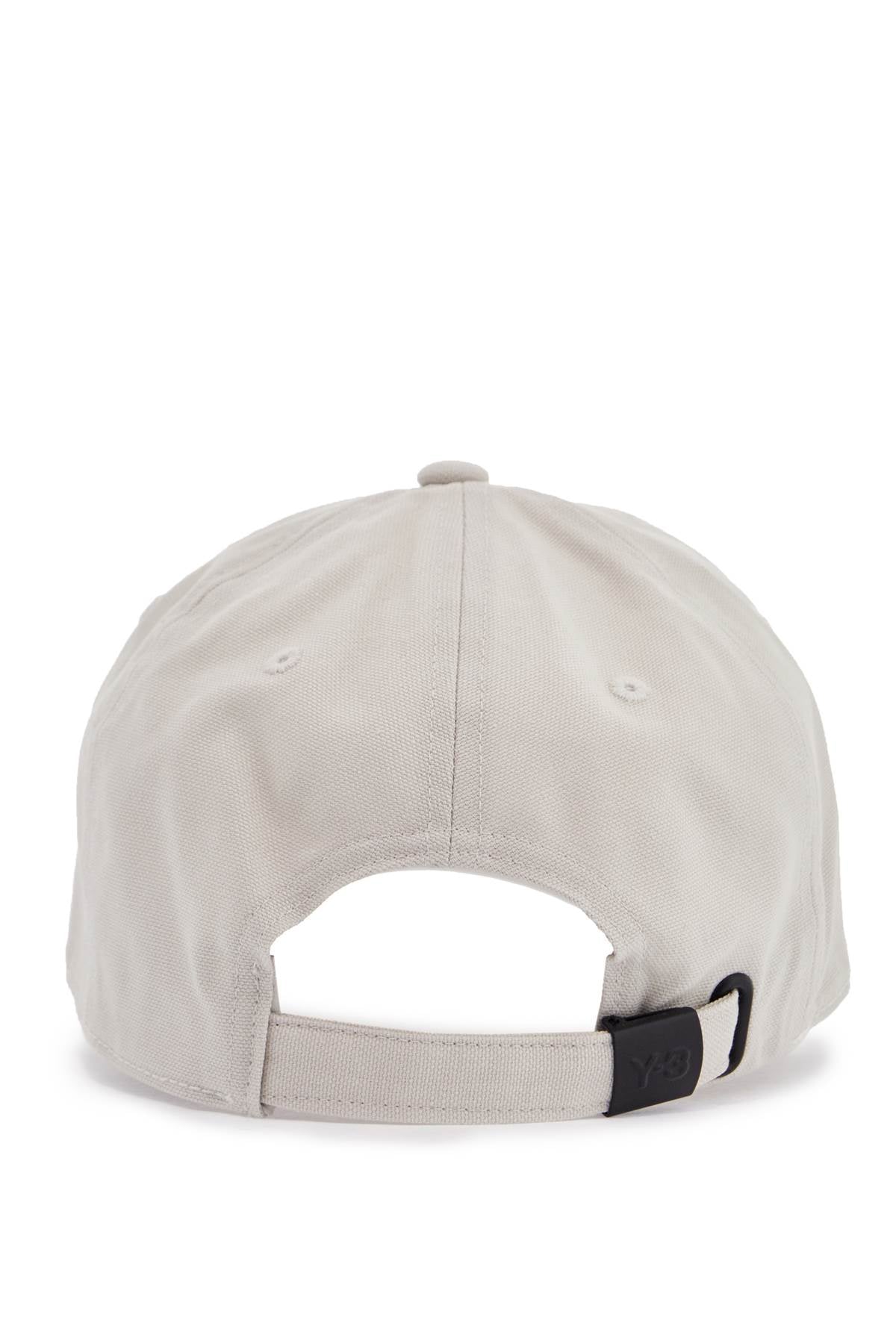 Y-3 gray cotton cap with large logo and curved brim image 1