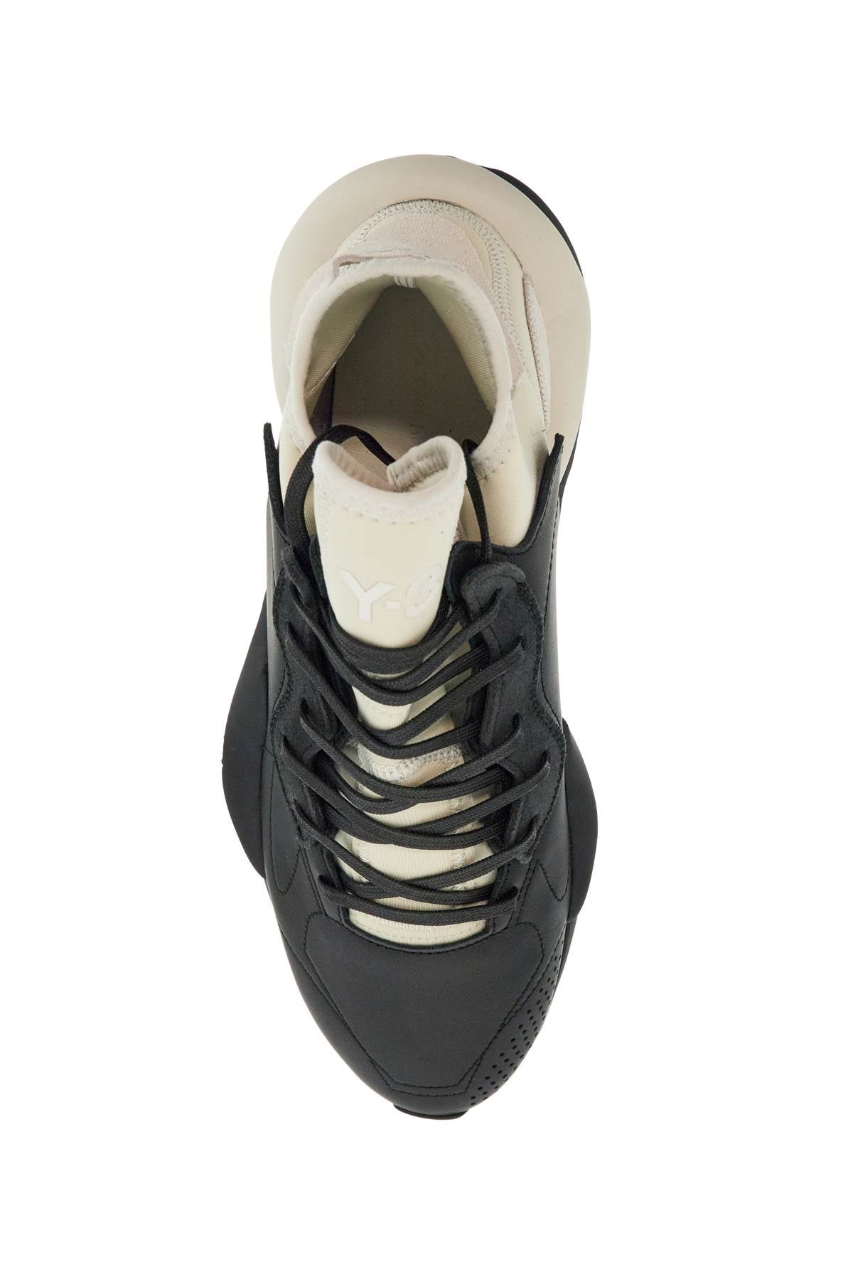 Y-3 black fabric and leather kaiwa sneakers for men image 1