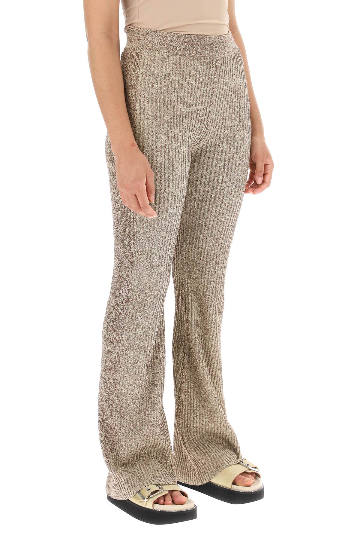 Ganni Melange Rib Knit Flared Pants image 1