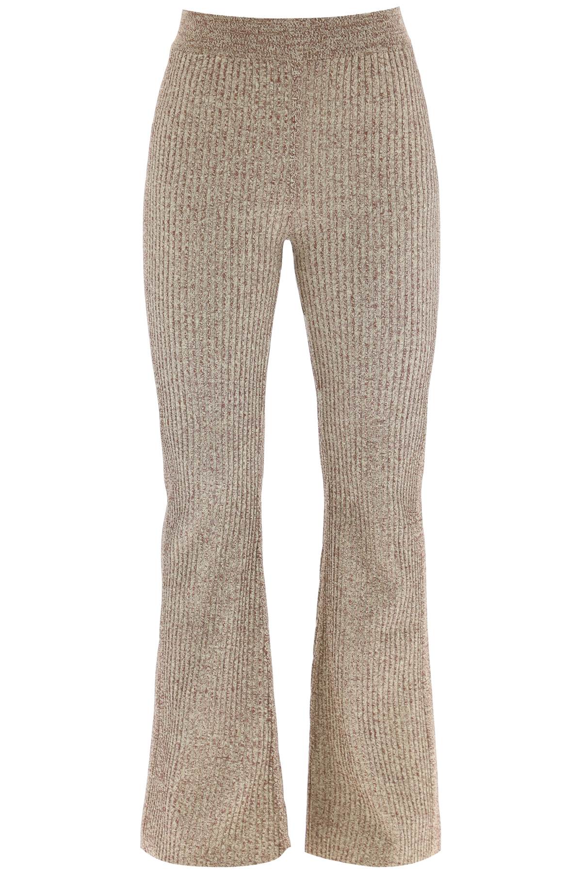 Ganni Melange Rib Knit Flared Pants image 0