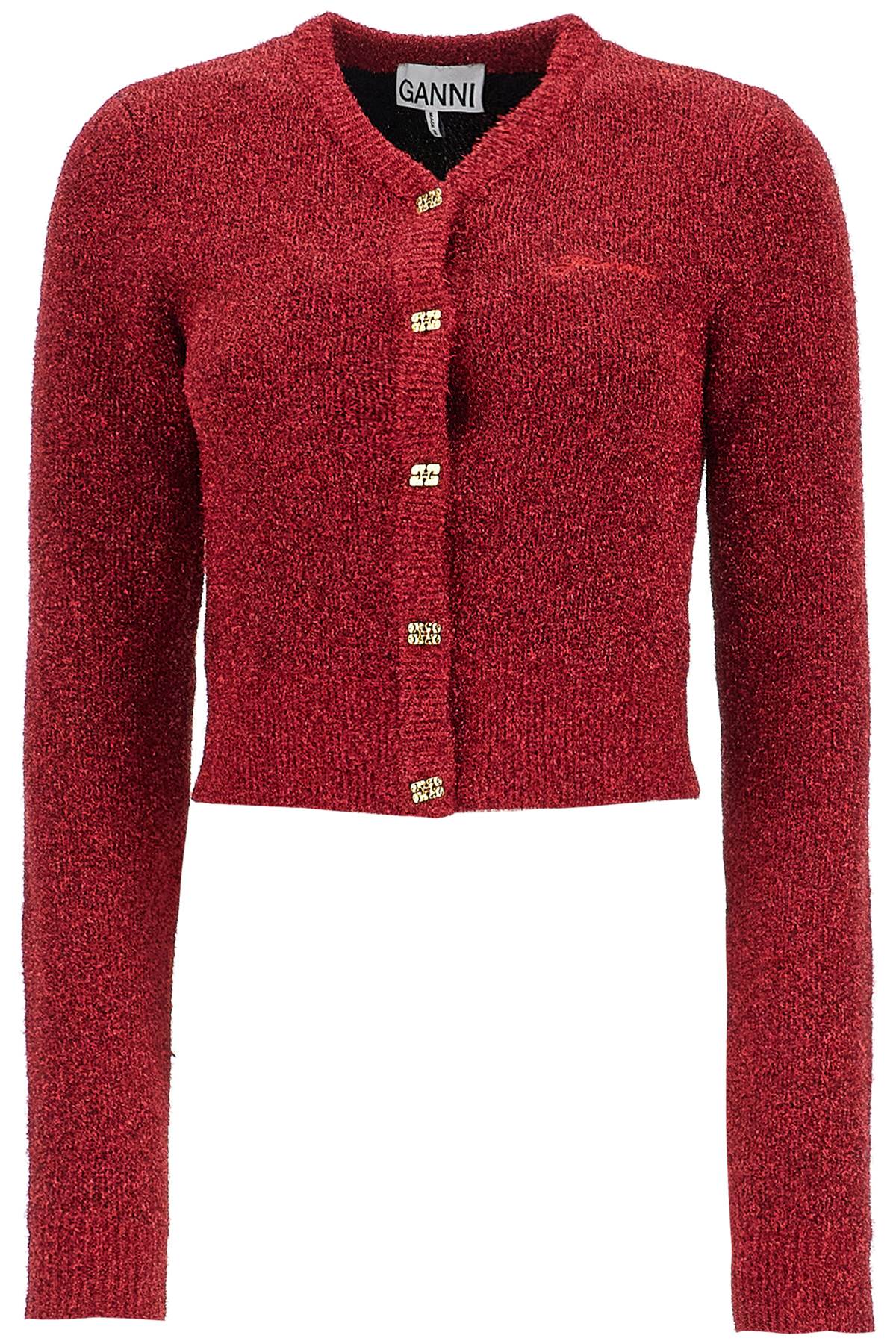 Ganni Sparkling Wool Cardigan with Butterfly Buttons image 0