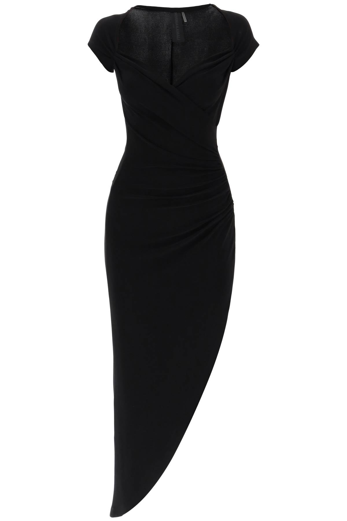 Norma Kamali midi dress with side ruch image 0