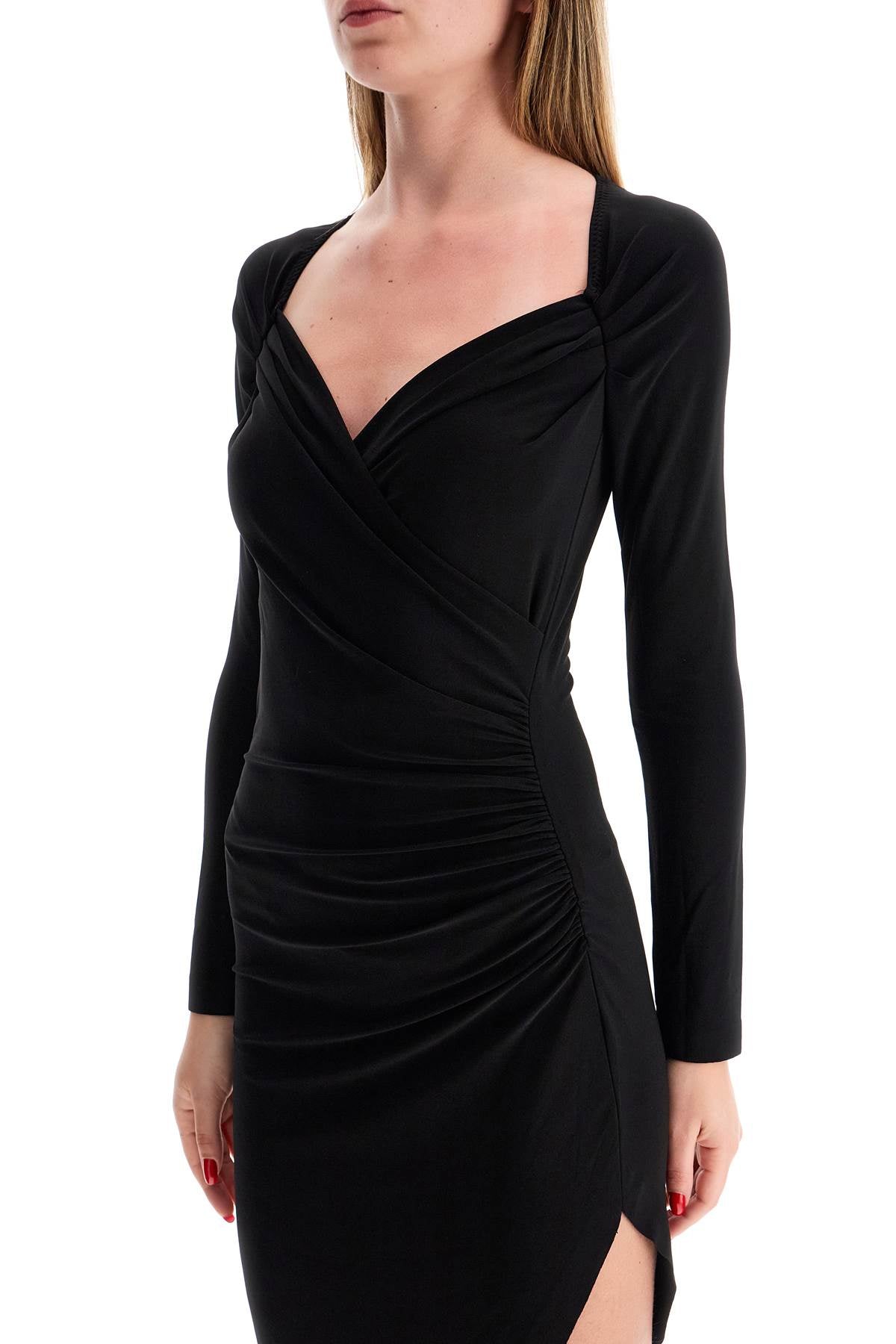 Norma Kamali Asymmetric Draped Jersey Stretch Dress image 3