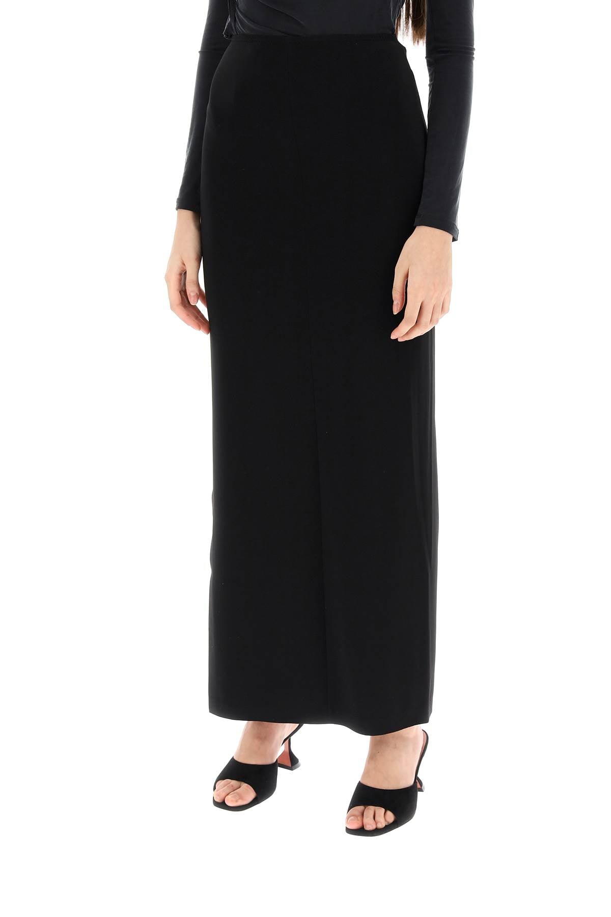 Norma Kamali long skirt in poly lycra image 3