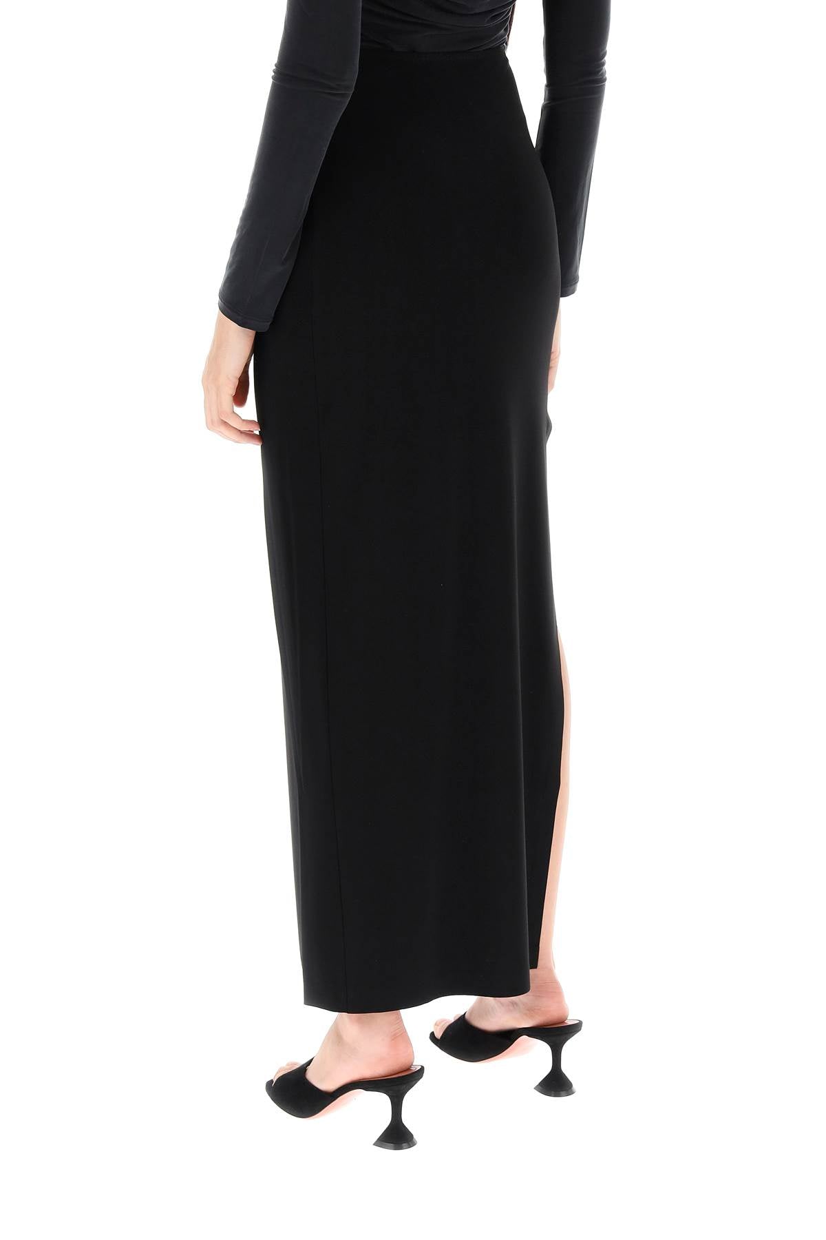 Norma Kamali long skirt in poly lycra image 2