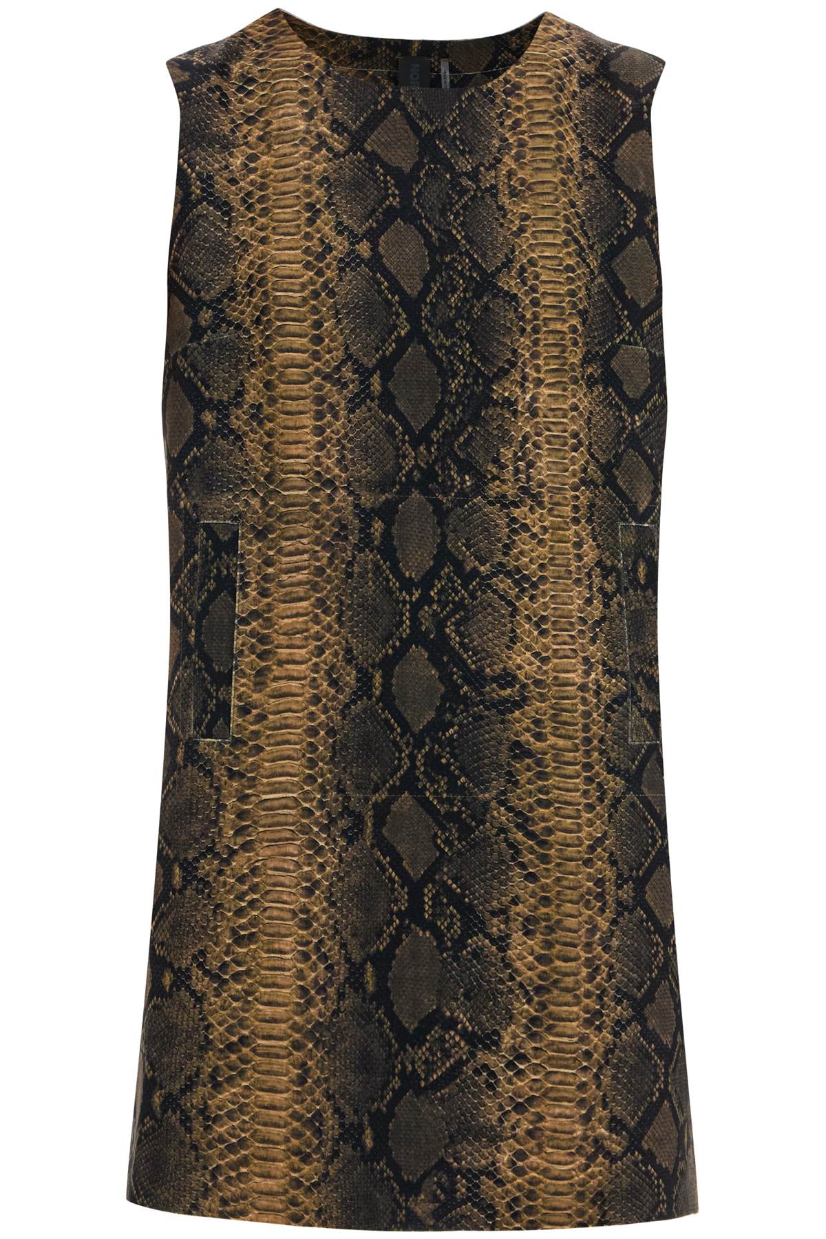 Norma Kamali brown python print sleeveless mini dress image 0