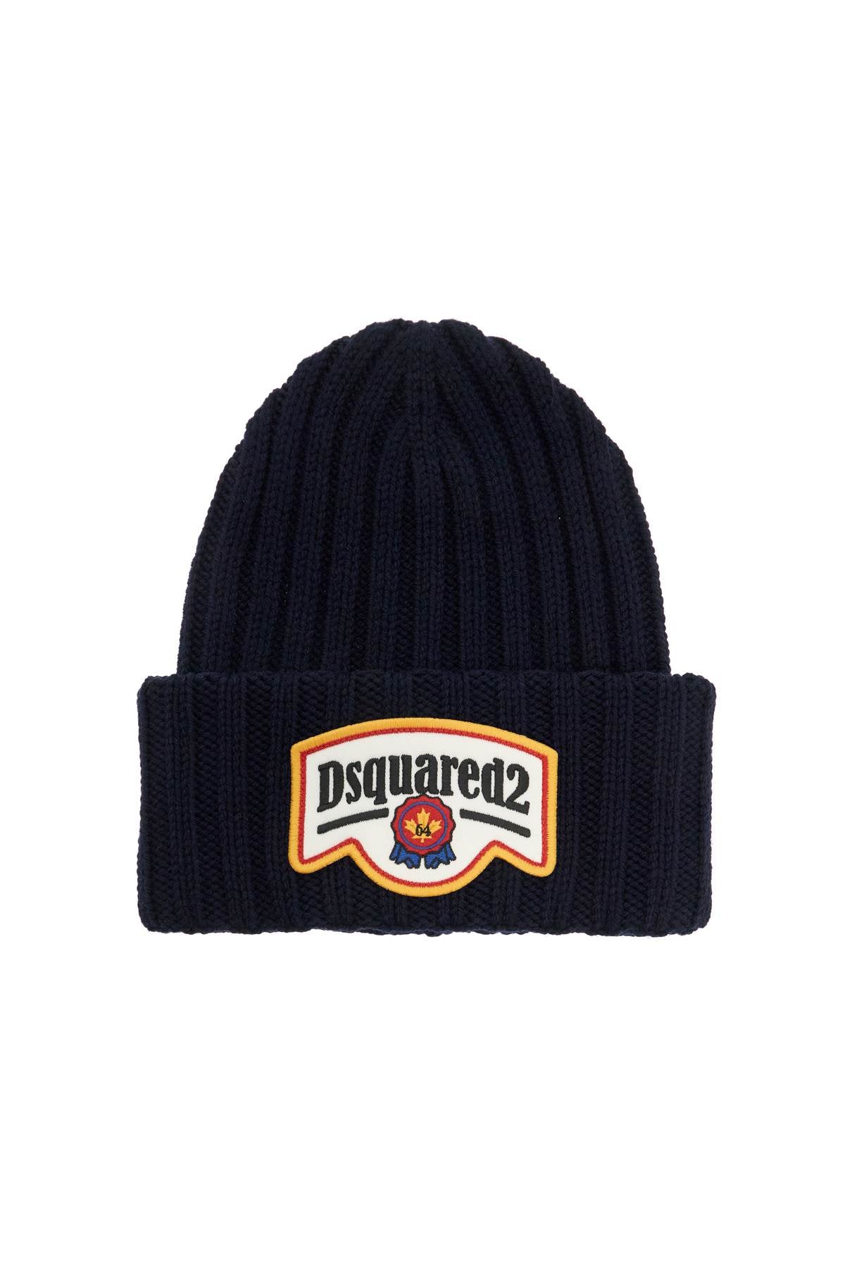 Dsquared2 Wool Beanie Hat with Patch Logo image 0