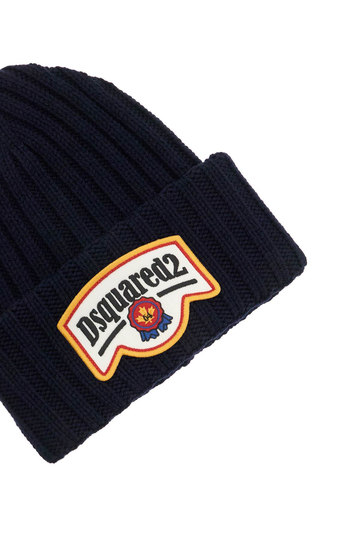 Dsquared2 Wool Beanie Hat with Patch Logo image 2