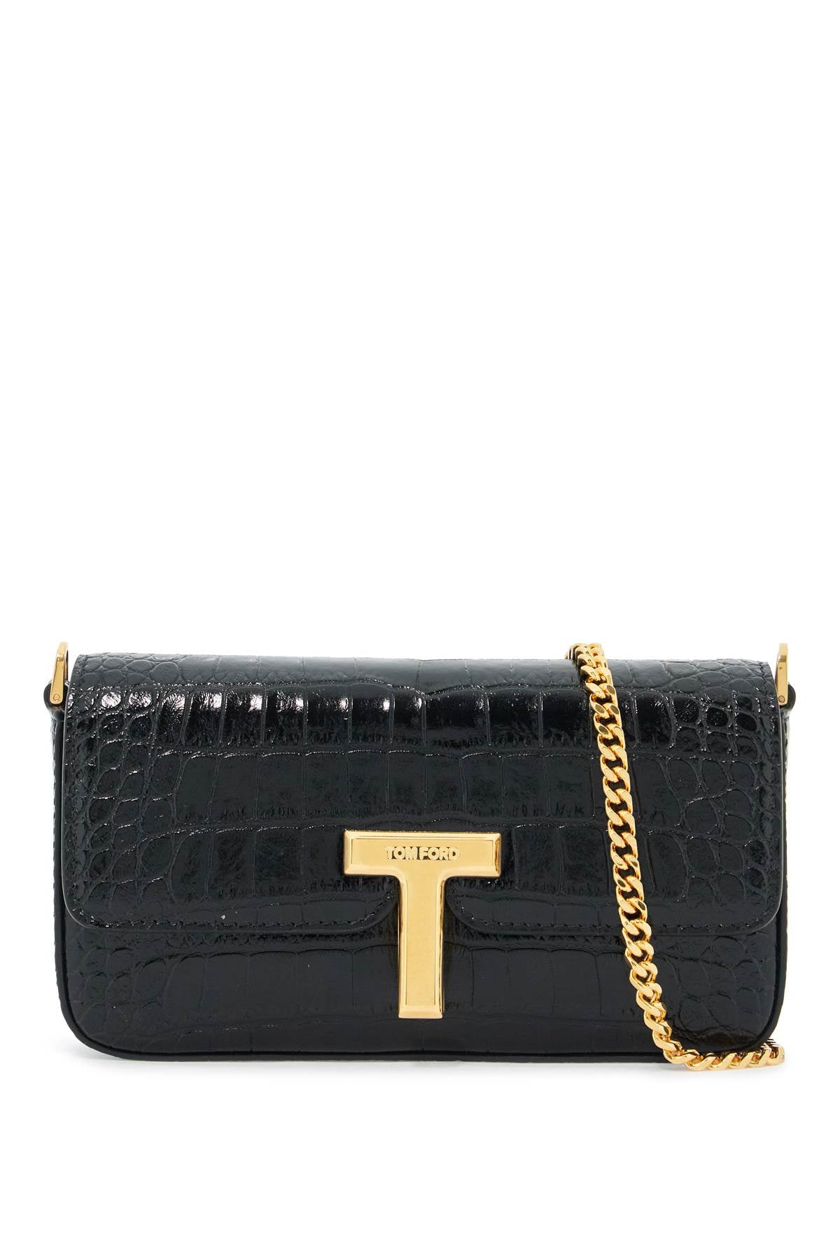 Tom Ford mini wallis crocodile print leather bag. image 0