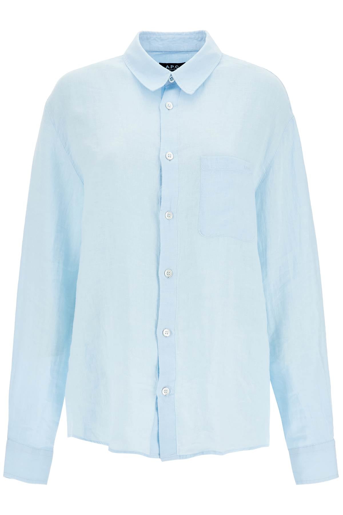 A.P.C. light blue linen shirt wide fit image 0