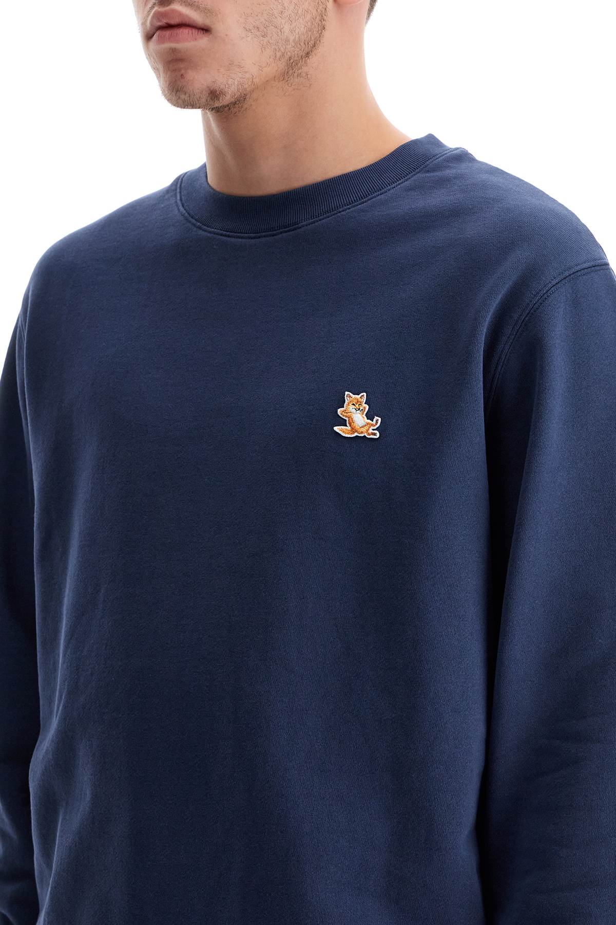 Maison Kitsuné 'Chillax Fox' Patch Crewneck Sweatshirt image 3